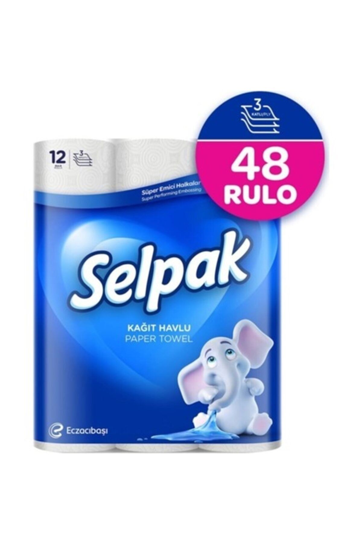 Selpak Havlu Kağıt 12 Rulo X 4 Adet (48 Rulo) 3 Katlı