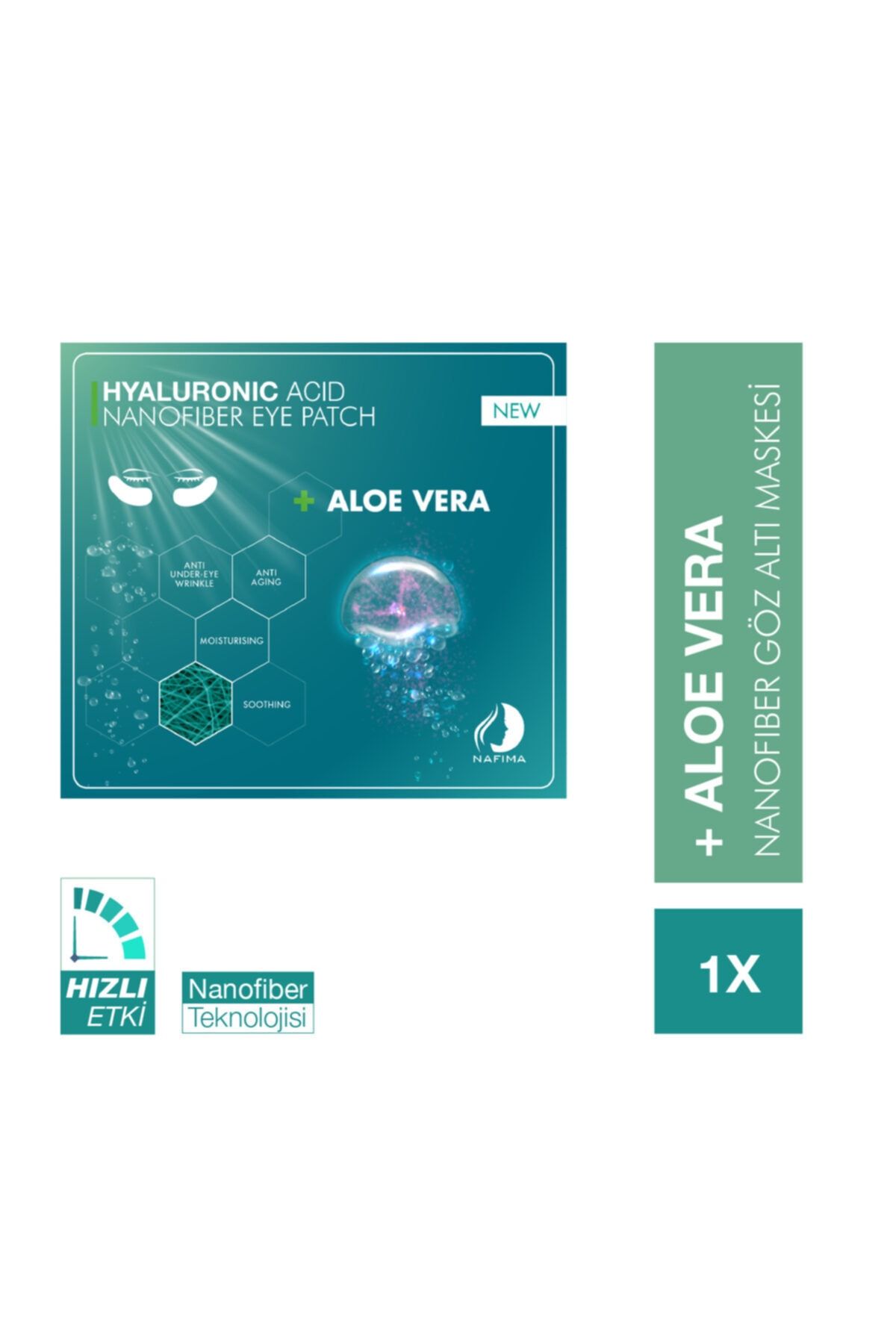 Nafima Hyalüronik Asit + Aloe Vera Nanofiber Gözaltı Maskesi