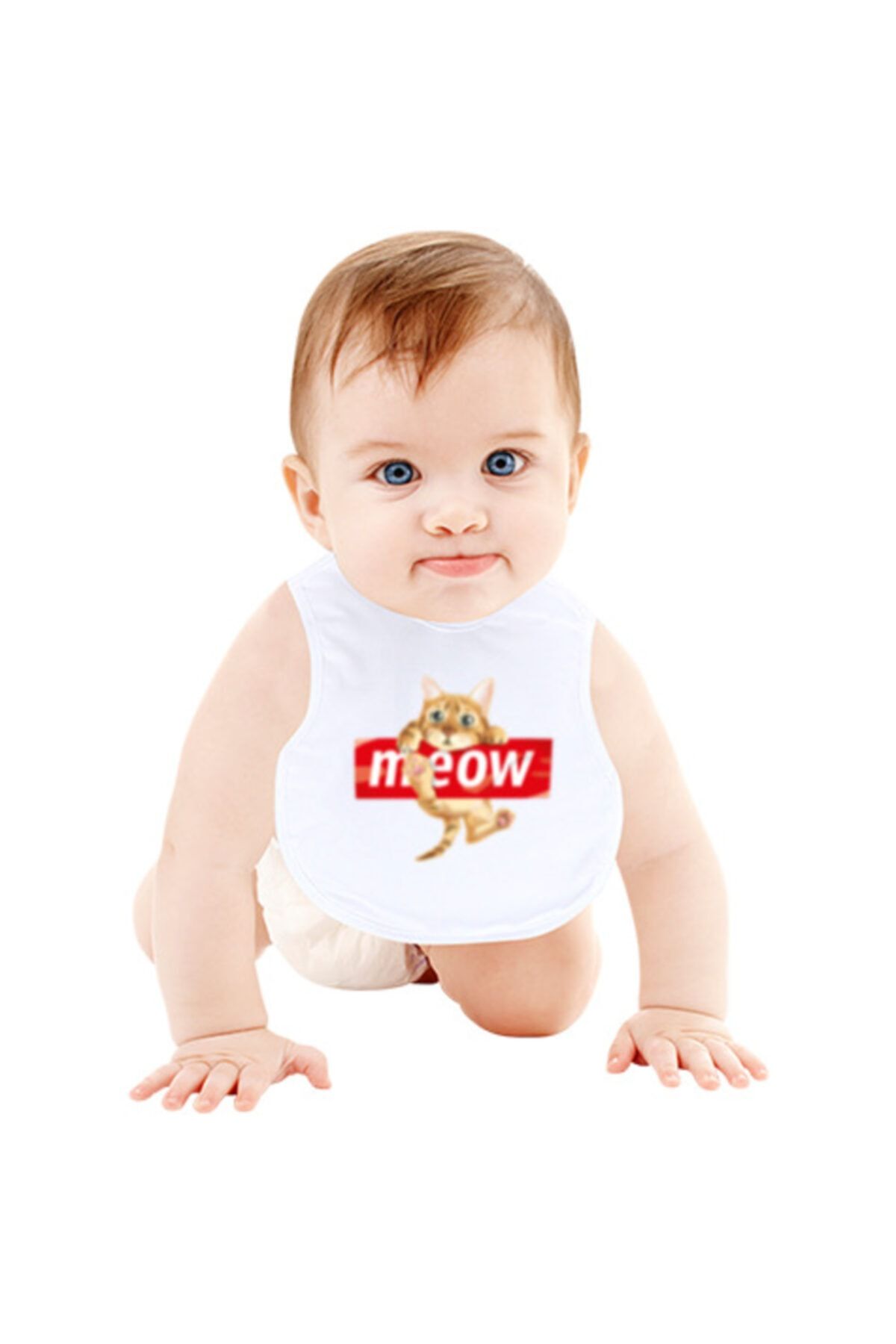 Tisho Sevimli Kedi Miyav Bebek Mama Önlüğü