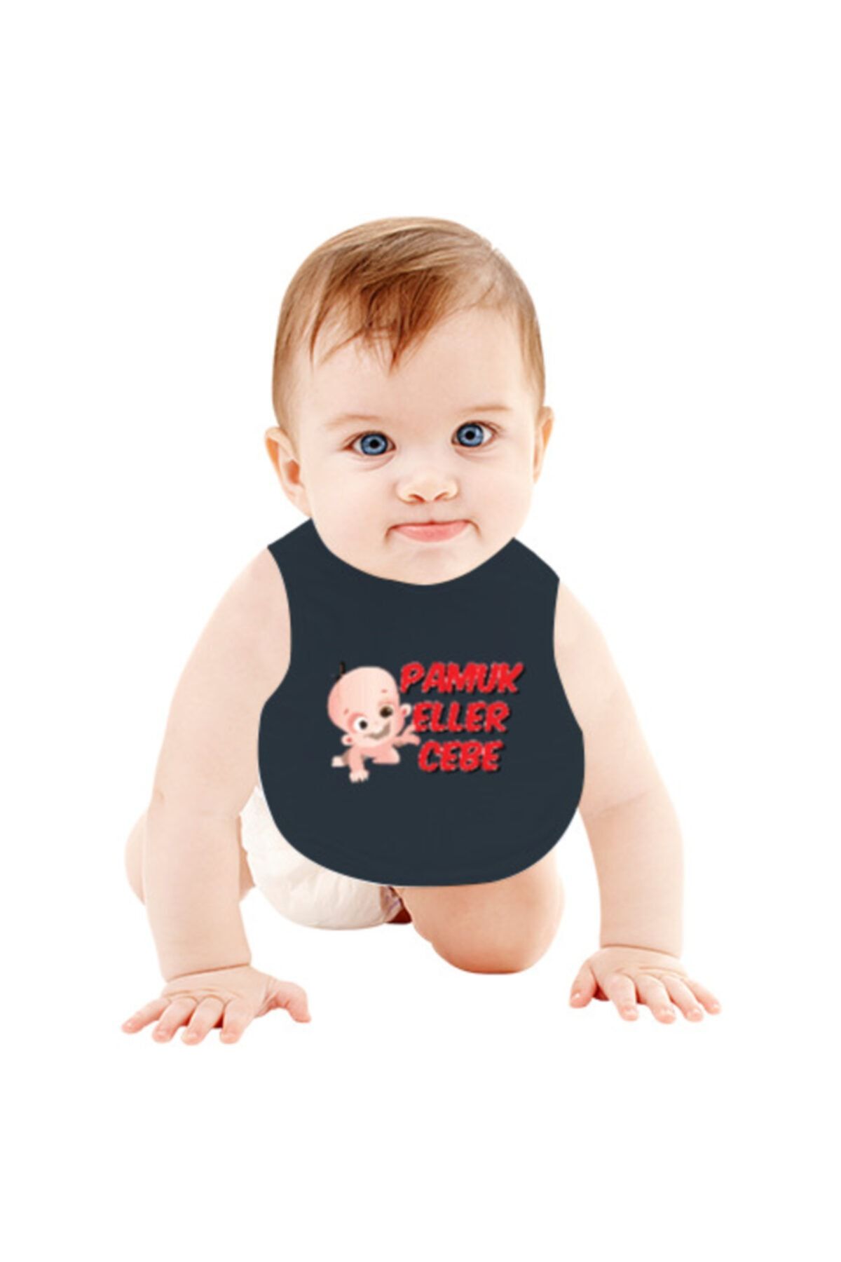 Tisho Pamuk Eller Cebe Bebek Mama Önlüğü