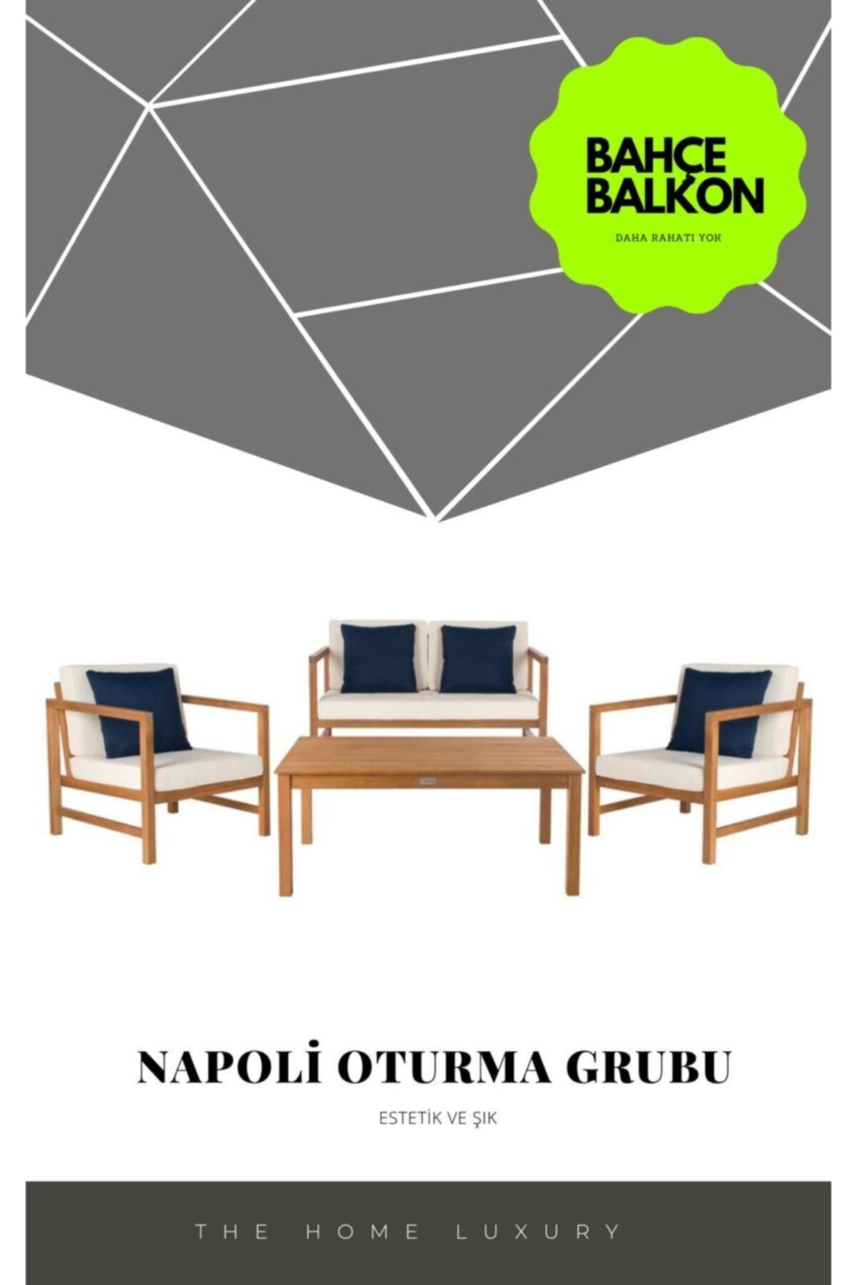 THEHOMELUXURY Yeni Moda Napoli Bahçe Balkon Oturma Grubu
