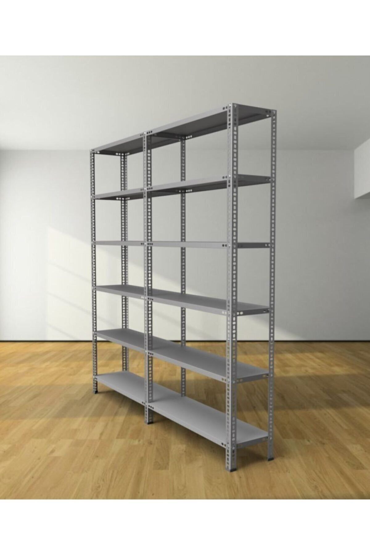 UZMAN GRUP RAF SİSTEMLERİ Uzman Grup Raf - 6 Raflı 2metre 2 Blok 31x93 Çelik Raf-depo Rafı