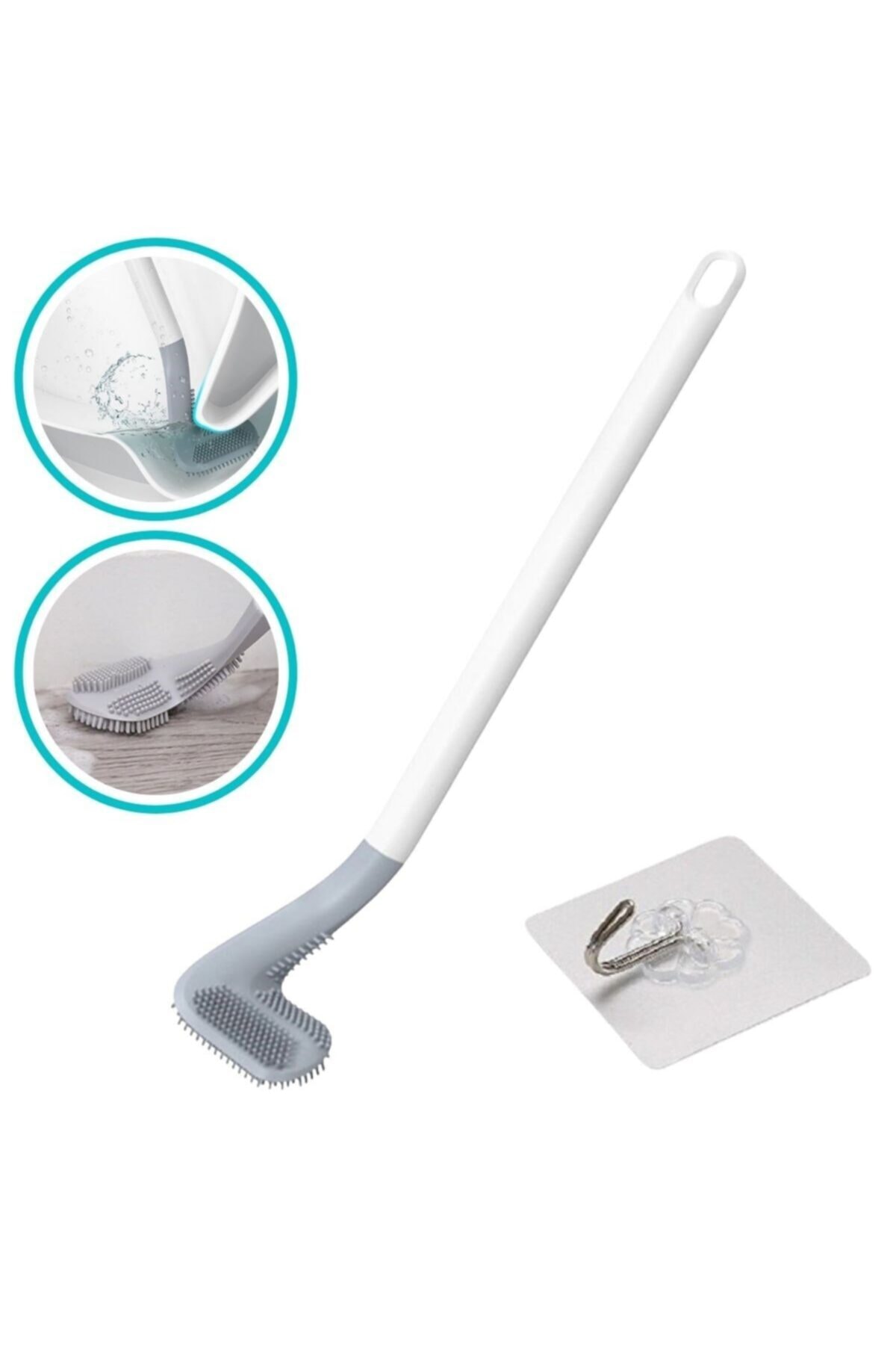 tamithalat Golf Tasarımlı Silikon Wc Klozet Mutfak Temizlik Fırçası Kanca Hediyeli