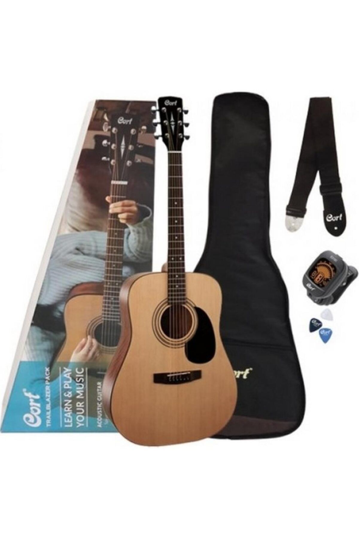 CORT Ad810-opw Akustik Gitar Seti Orjinal Kılıflı