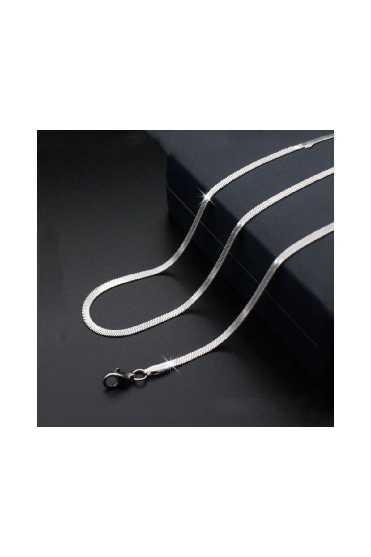 TÜKKAN ACCESSORİES 316l Cerrahi Çelik 55 Cm 3 Mm Vip Seri Italyan Zincir Çelik Kolye
