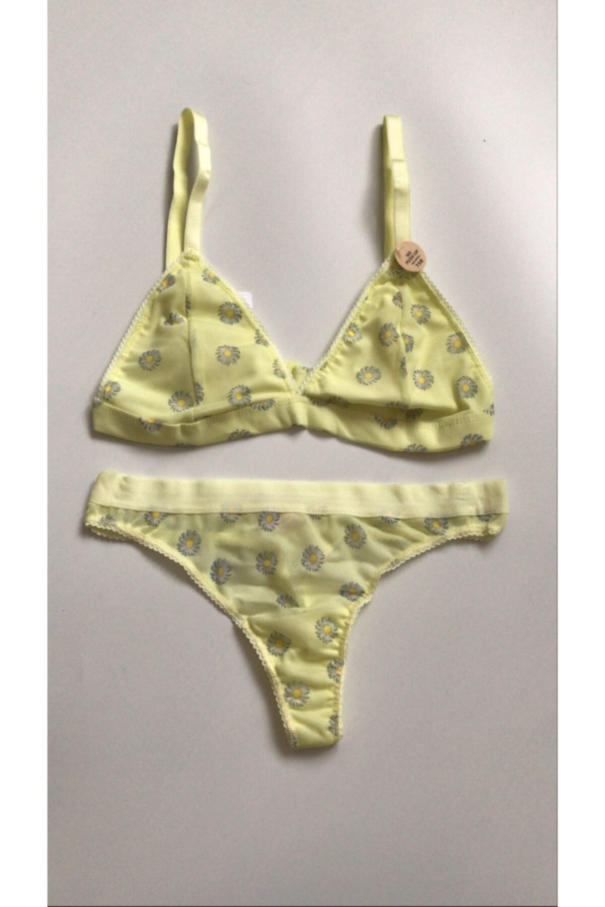 dinofurss Papatya Detaylı Sarı Bralet Takım