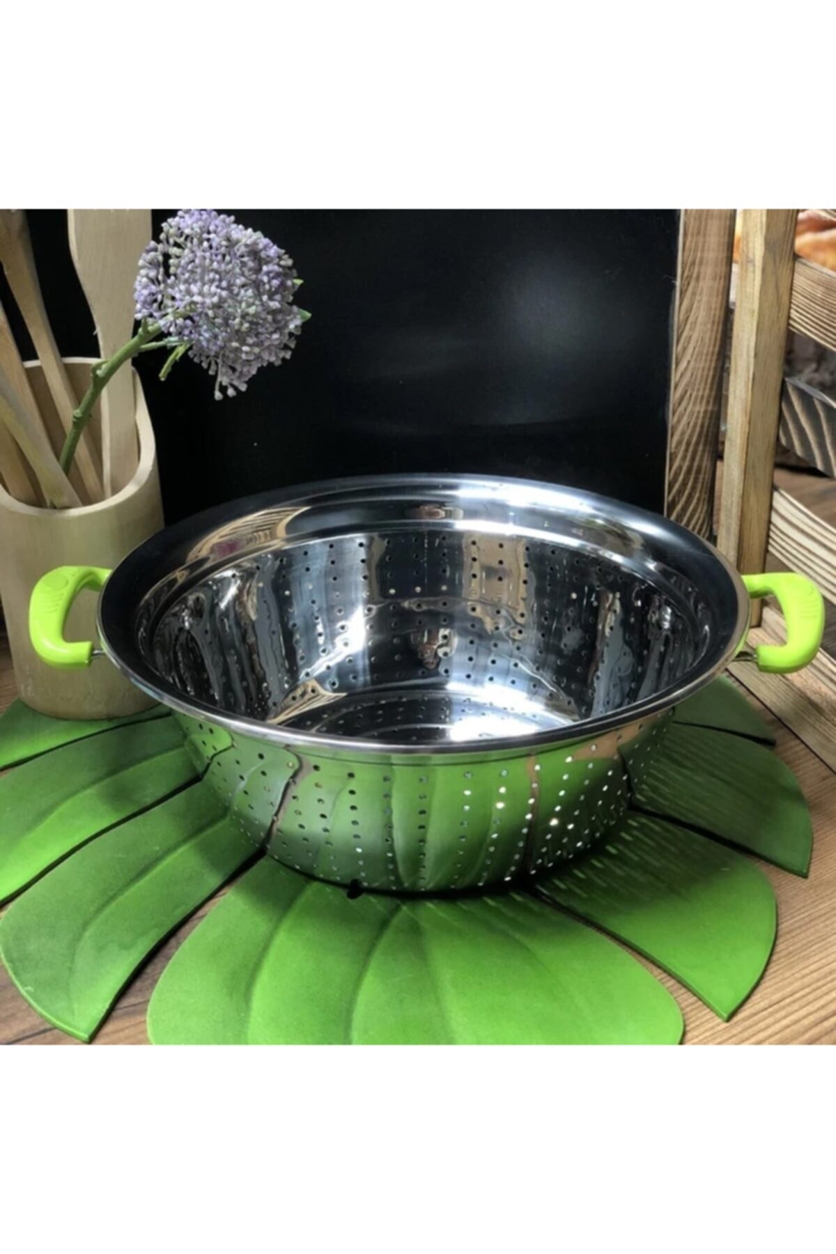 Güvenalhome Enfa 26cm Çelik Makarna Süzgeç