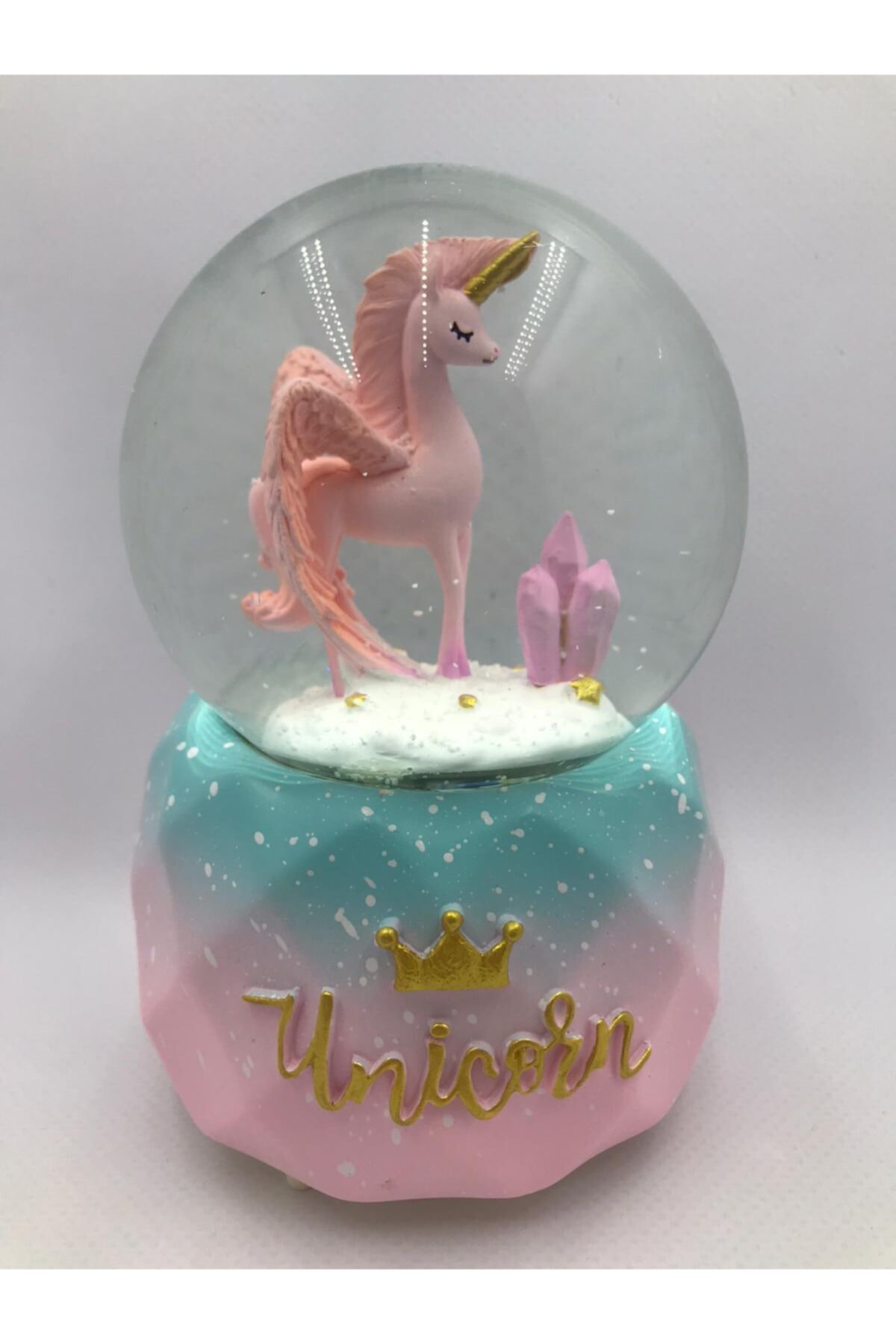 Çiko Toys Unicorn Kanatlı Atlı Büyük Boy Kar Küresi Kendinden Püskürtmeli Işıklı Ve Müzikli