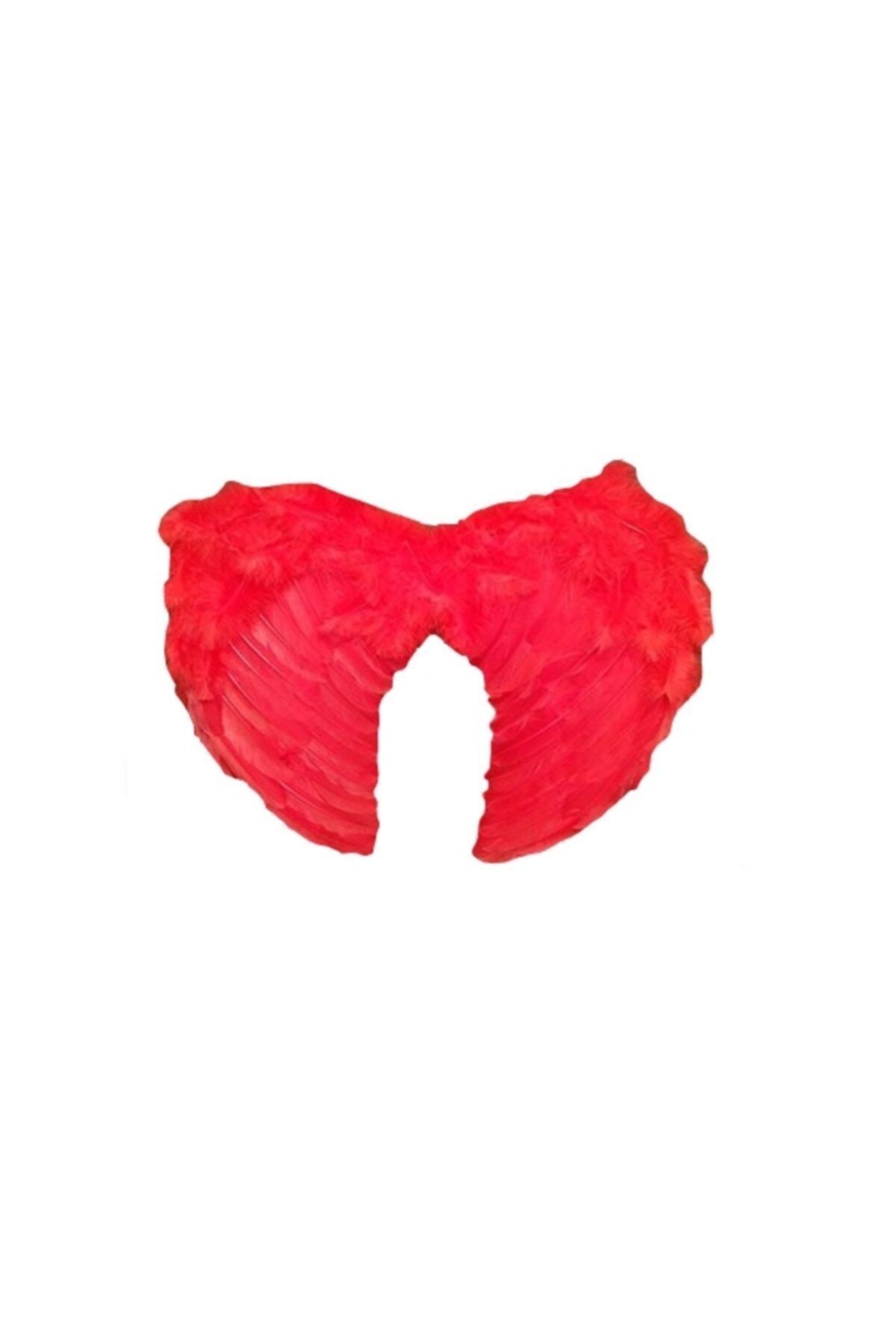 HİLALSHOP Kırmızı Melek Kanadı Kostümü