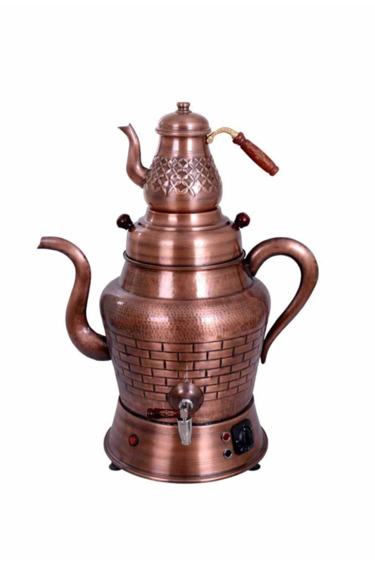 Anka Çay Makinası, 1 Demlikli Eskitme Demlik Tipi Bakır Semaver Deso1