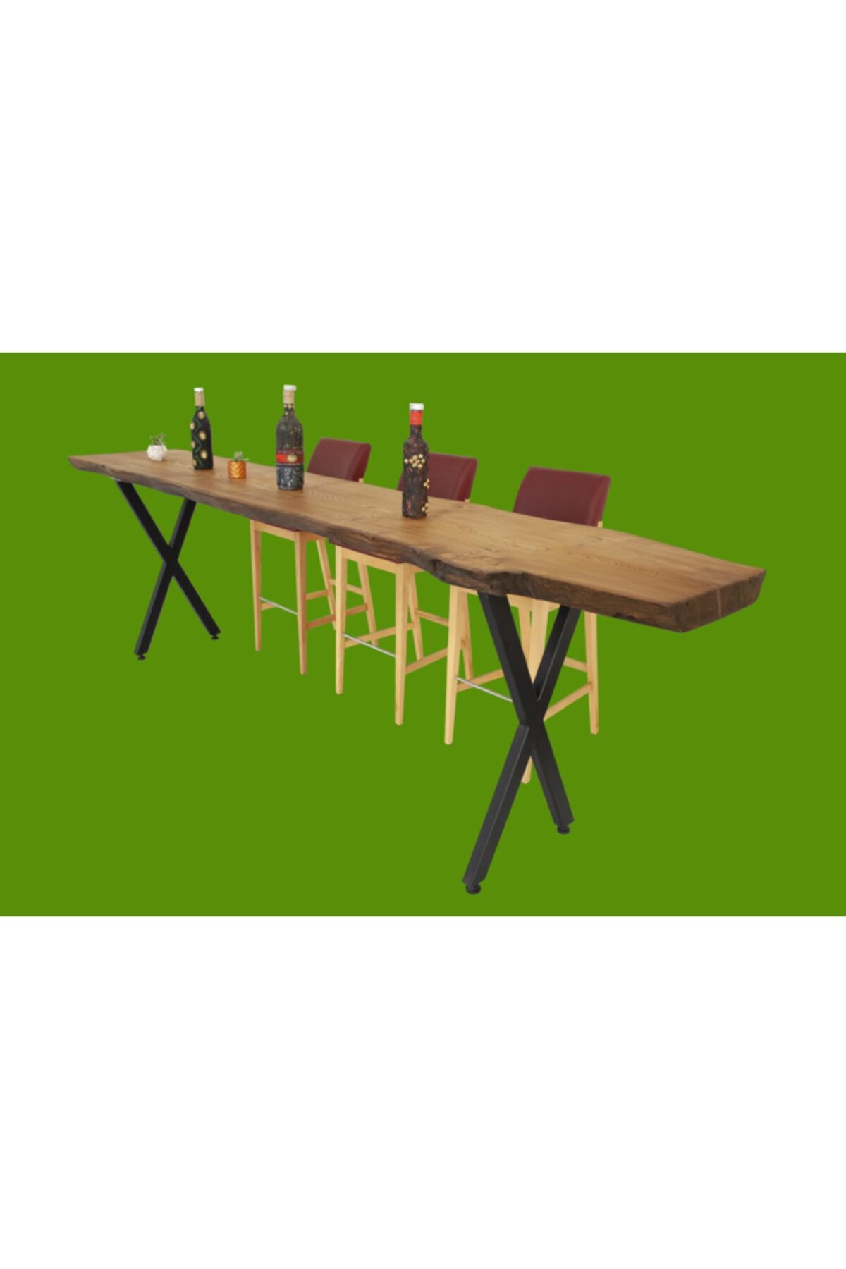 marble wooden Yekpare Doğal Kütük Bar Masası Ym-1005