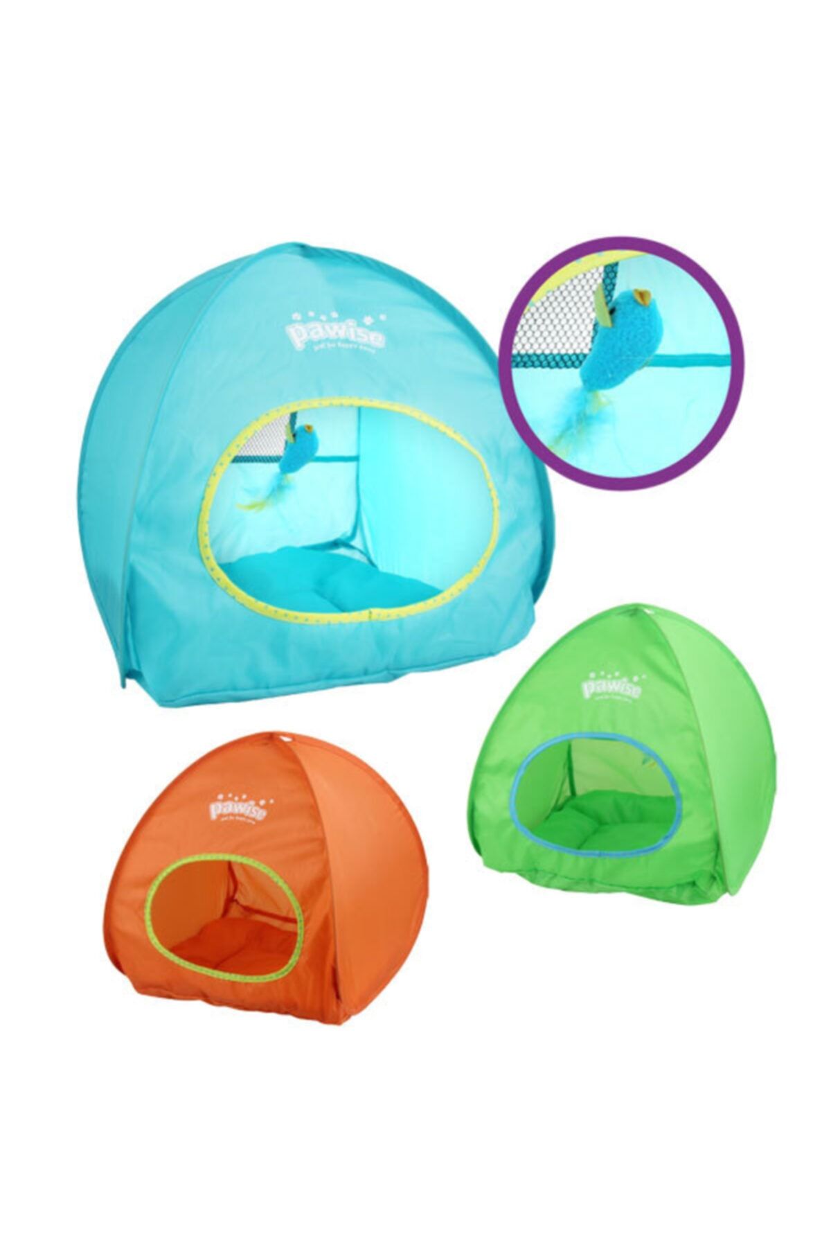 HİLALSHOP Pawise Kuş Oyuncaklı Kedi Çadırı 40x46,5 Cm