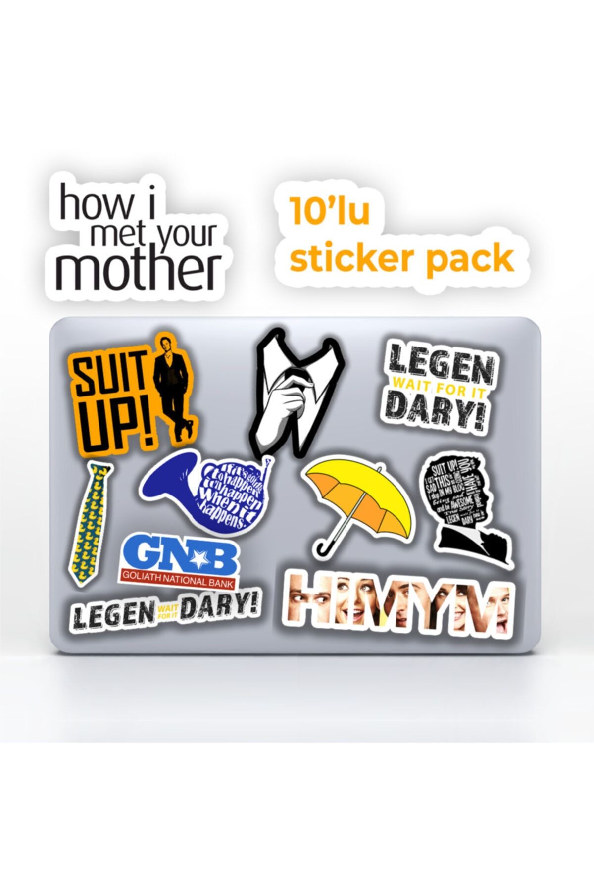 artpap Hımym - How I Met Your Mother Laptop Telefon 10'lu Sticker Seti