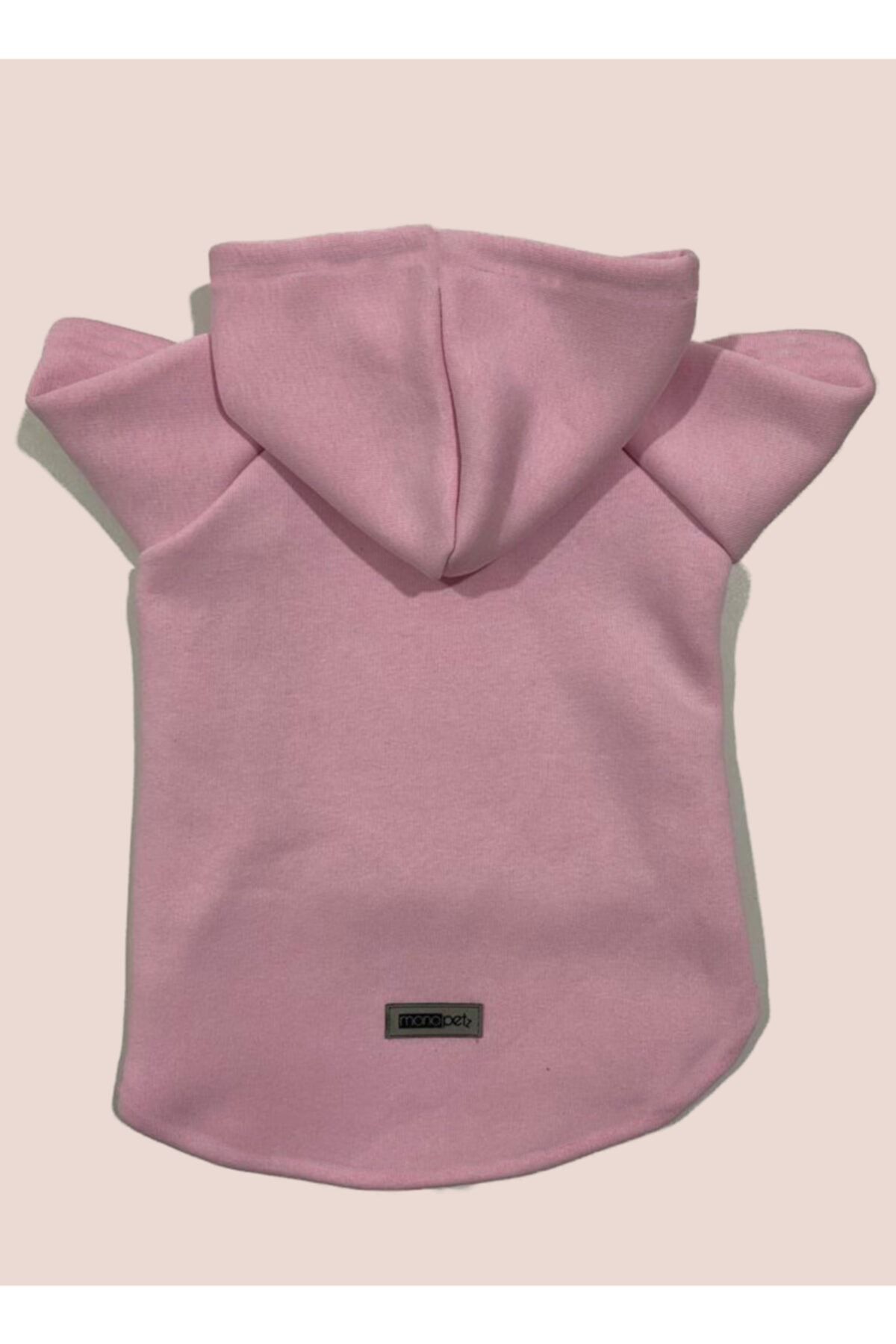 Monopetz Kapüşonlu Sweatshirt Köpek Ve Kedi Kıyafeti Düz Pembe  Xs Beden