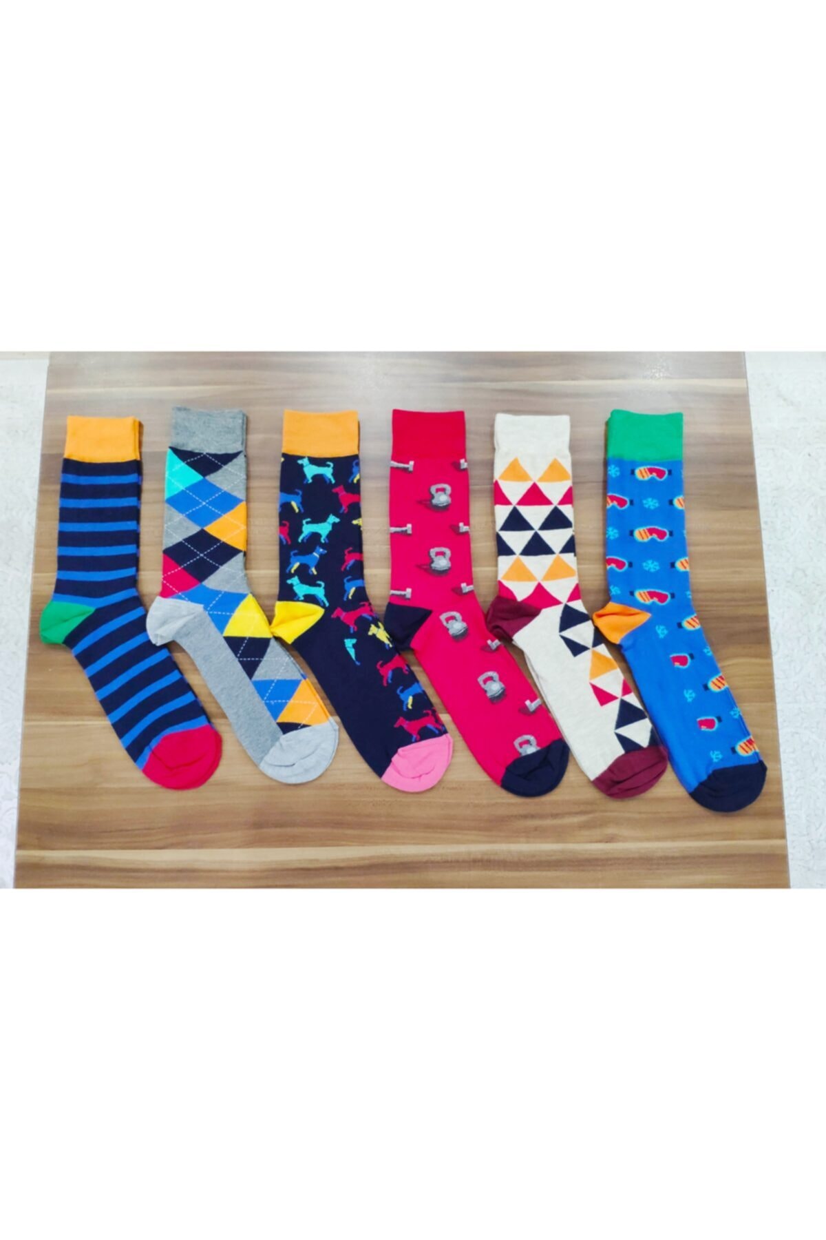 erceys Unisex 6'lı Renkli Happy Socks Meyveli Desenli Kokulu Soket Çorap