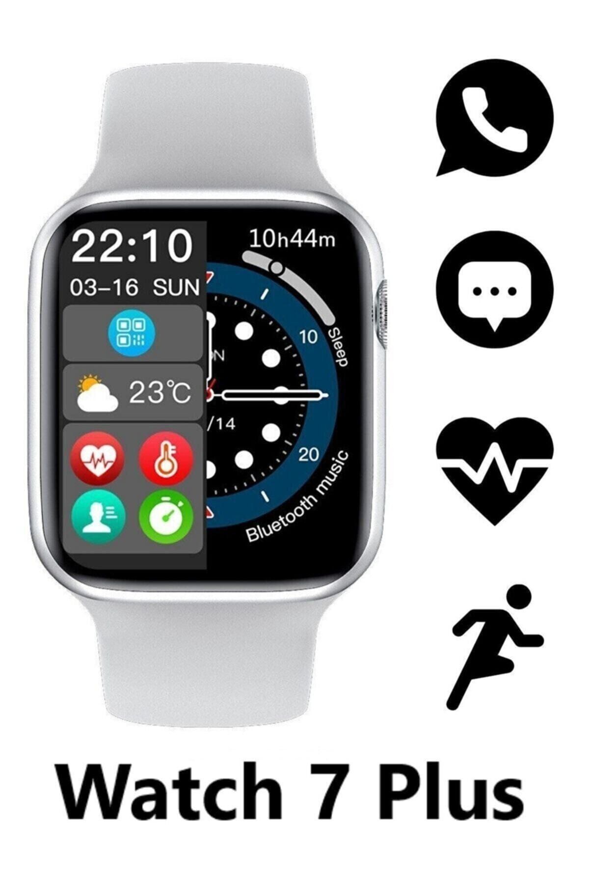 Kospet Iphone Android Watch 7 Plus 2021 Model Su Geçirmez Arama Yapan Nabız Ölçer Akıllı Saat Beyaz
