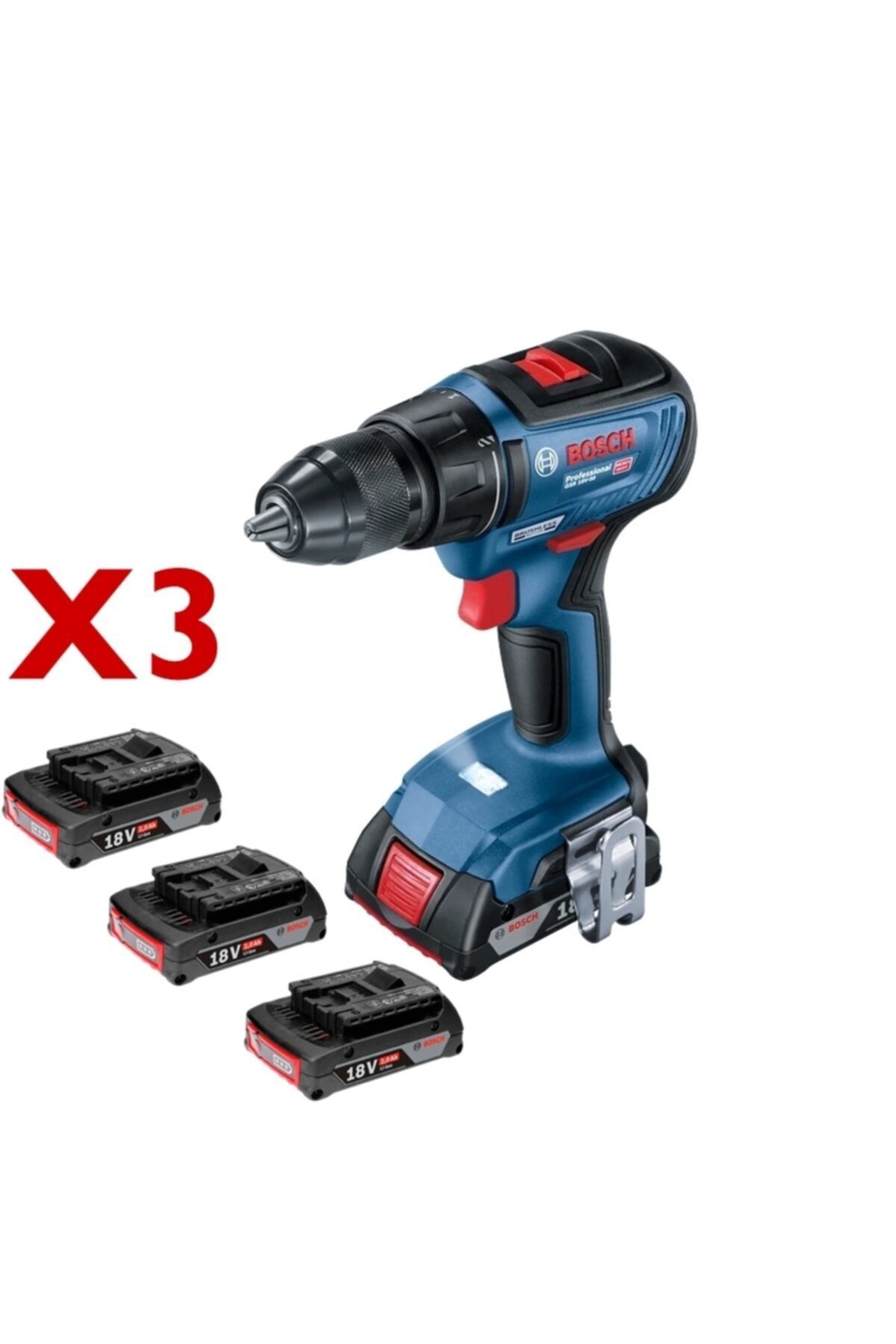 Bosch Gsr 18v-50 Profesyonel Akülü Vidalama Makinesi Şarjlı Matkap X 3 Akü