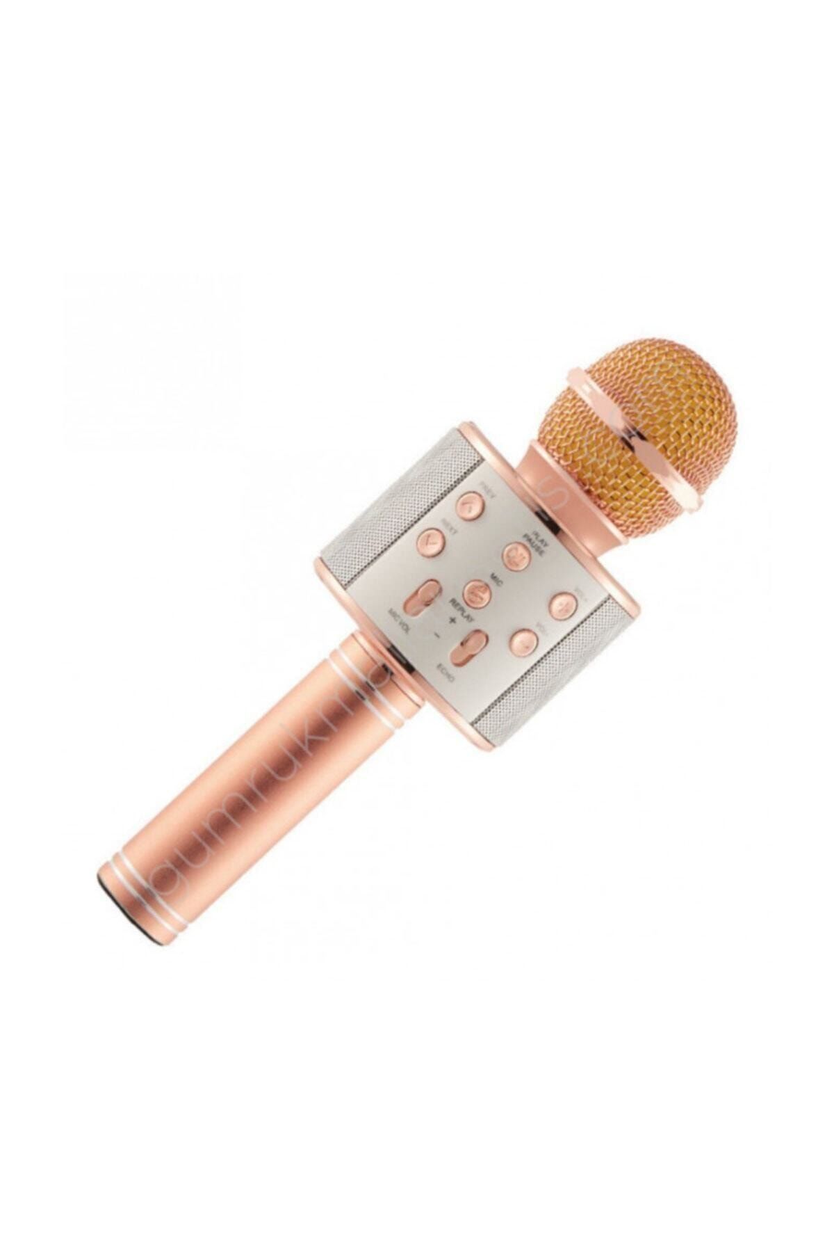 Wster Karaoke Mikrofon Renk Roze Gold