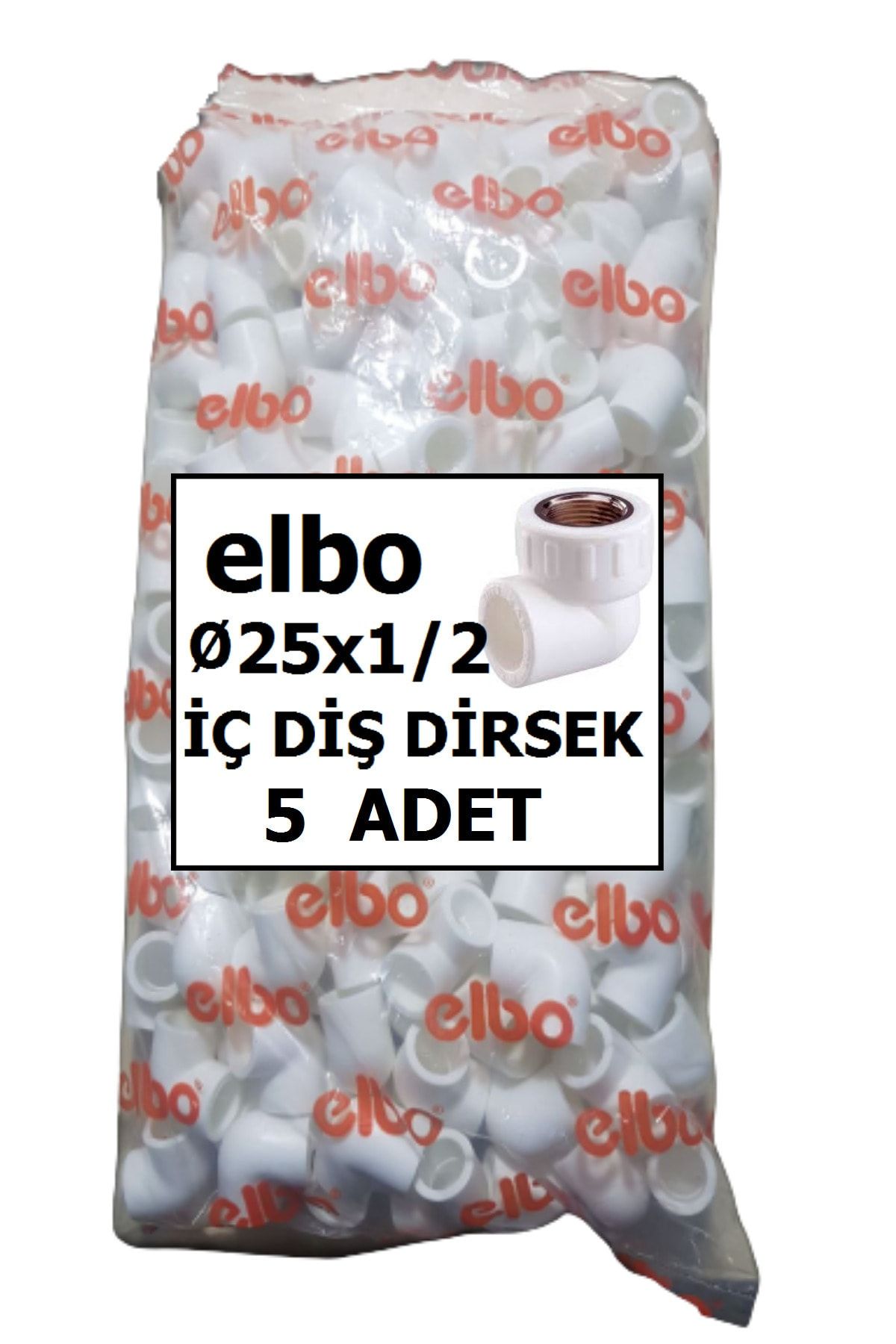 Elbo 1 Paket 25x1/2'' Iç Diş Dirsek 5 Adet
