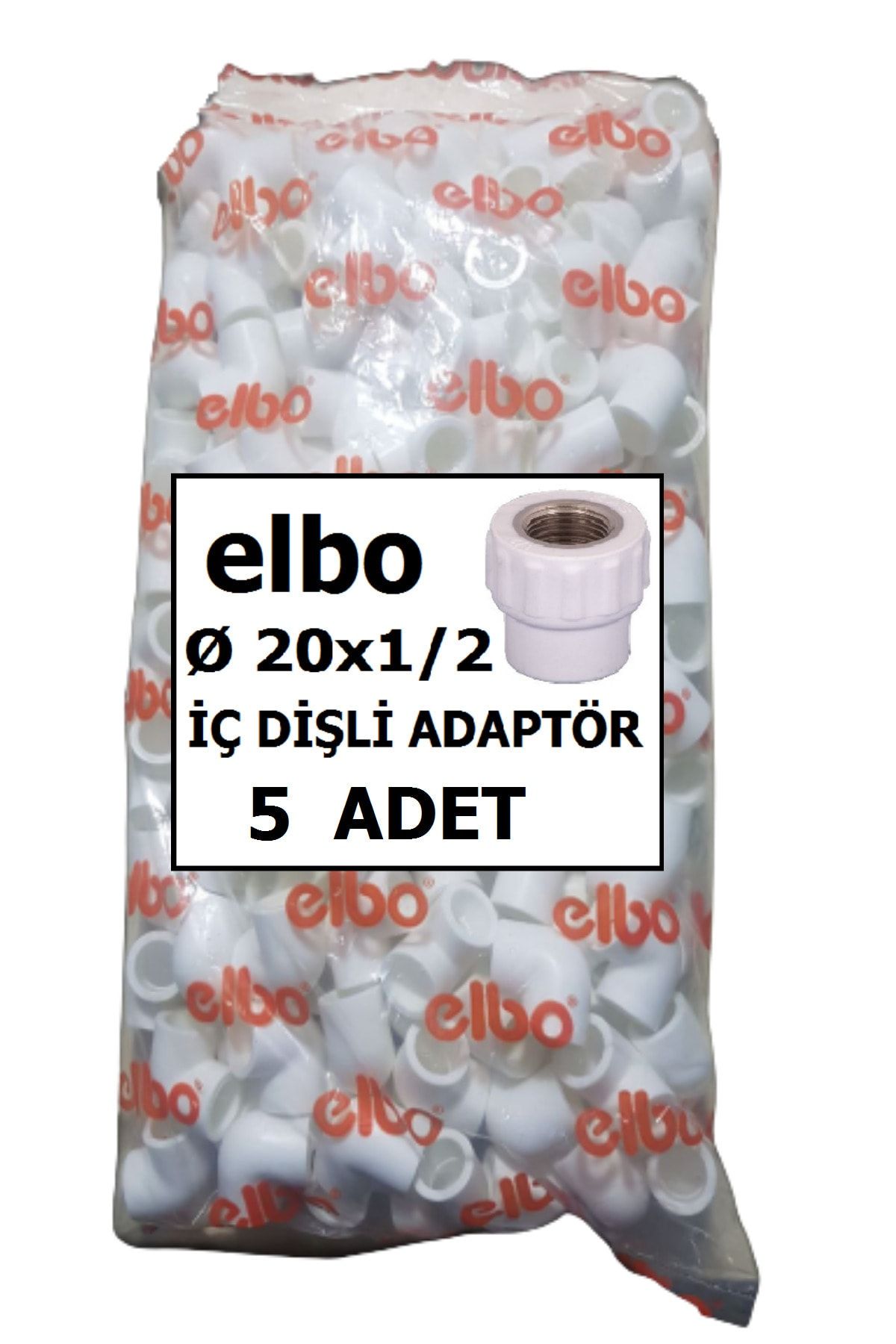 Elbo 1 Paket 20x1/2'' Iç Diş Adaptör 5 Adet