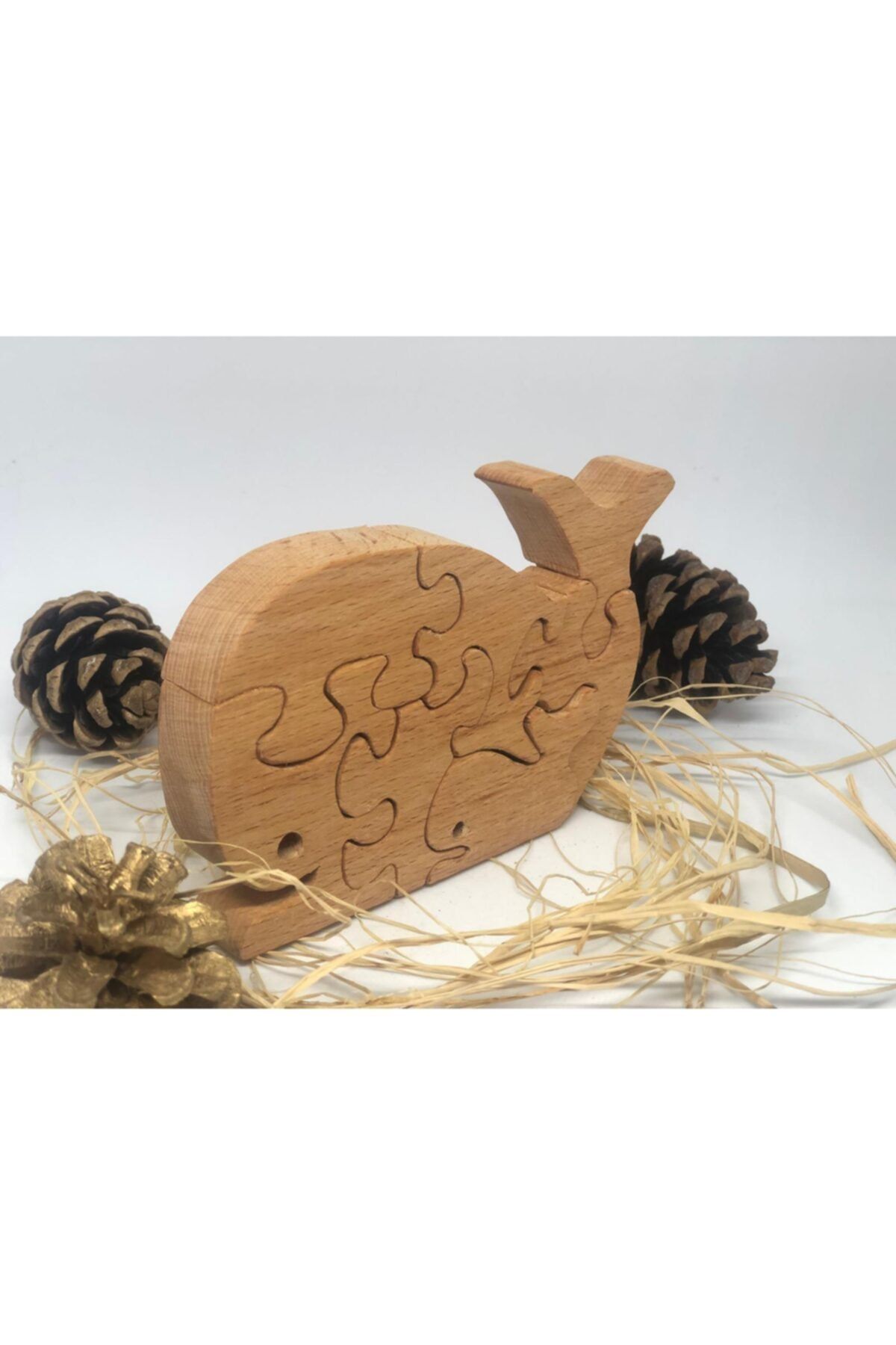AŞIKTOYS Natural Eğitici Balina Puzzle 15 Cm