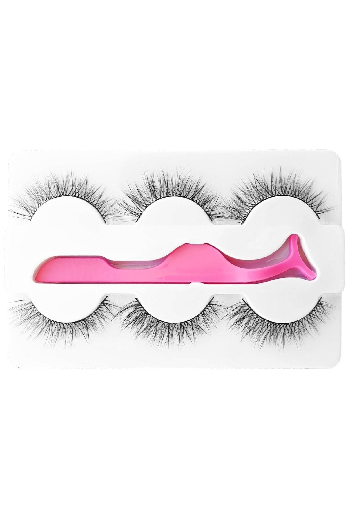 By Fly Beauty 3'lü Çekik Seyrek Ipek Takma Kirpik Model: Inci