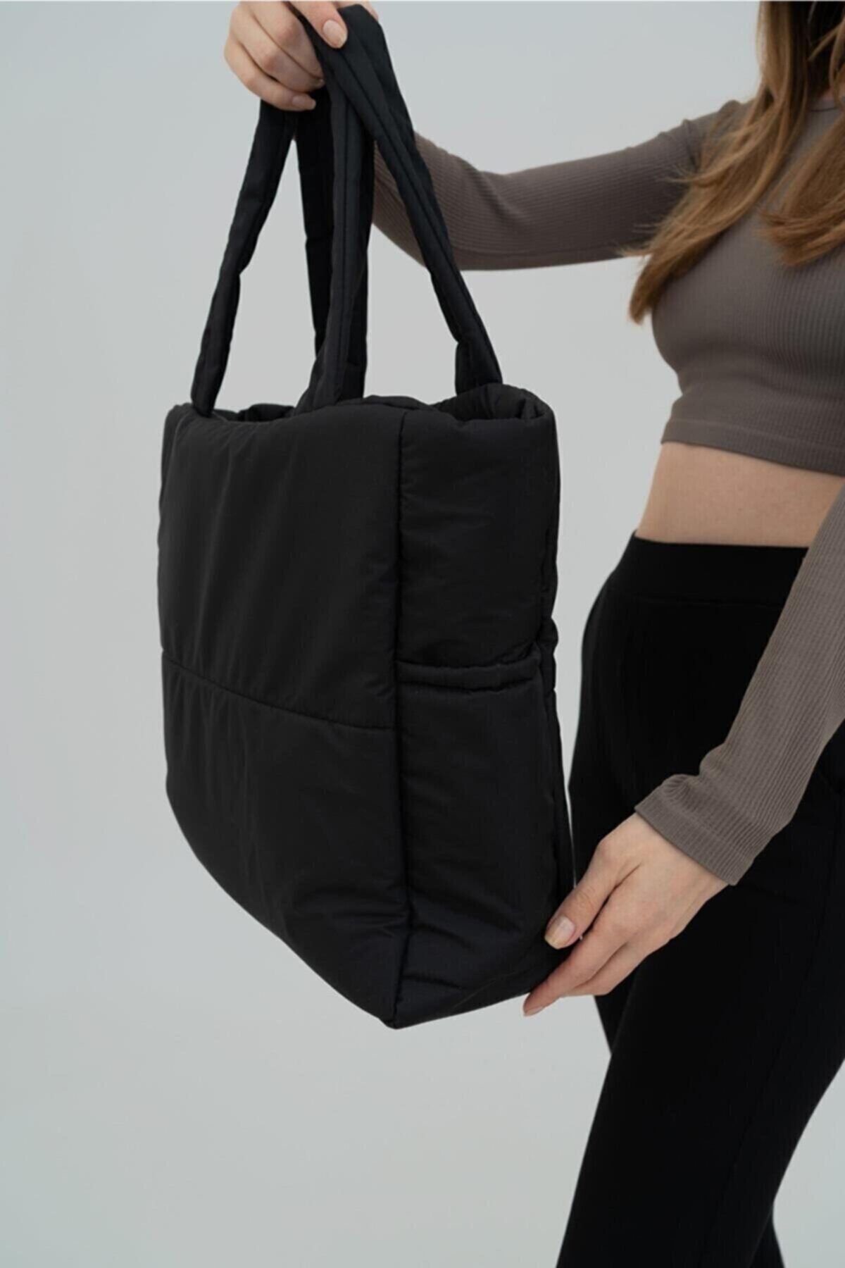 کیف خرید پارچه پف دار برجسته ناپولی مشکی