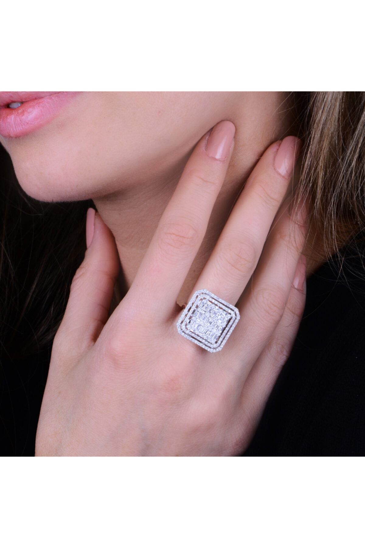 Exen Pırlanta 1,85 Carat F Vs Sı 14k 5.91 gram Baget Pırlanta Yüzük