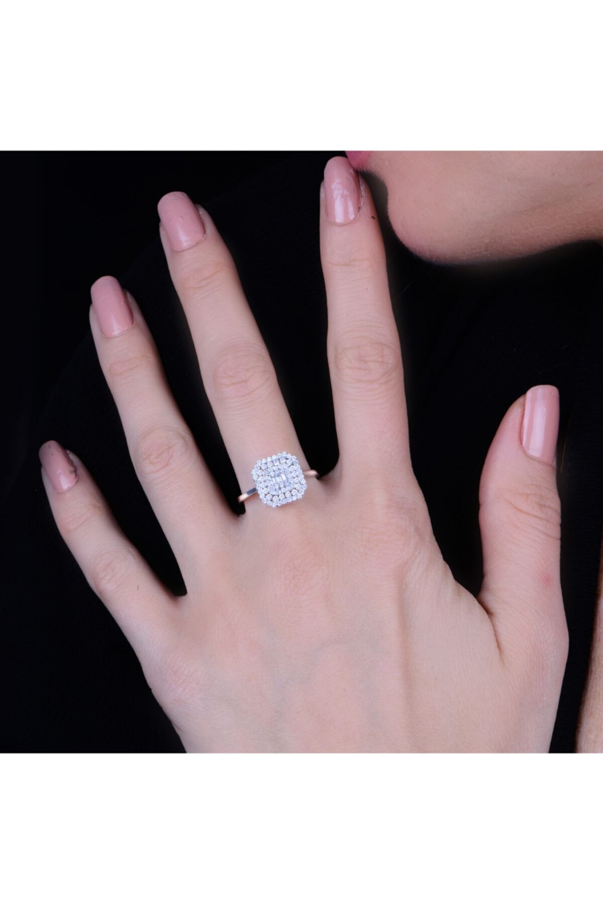 Exen Pırlanta 0.51 Carat F Vs Sı 14k 2.32 gram Pırlanta Baget Yüzük