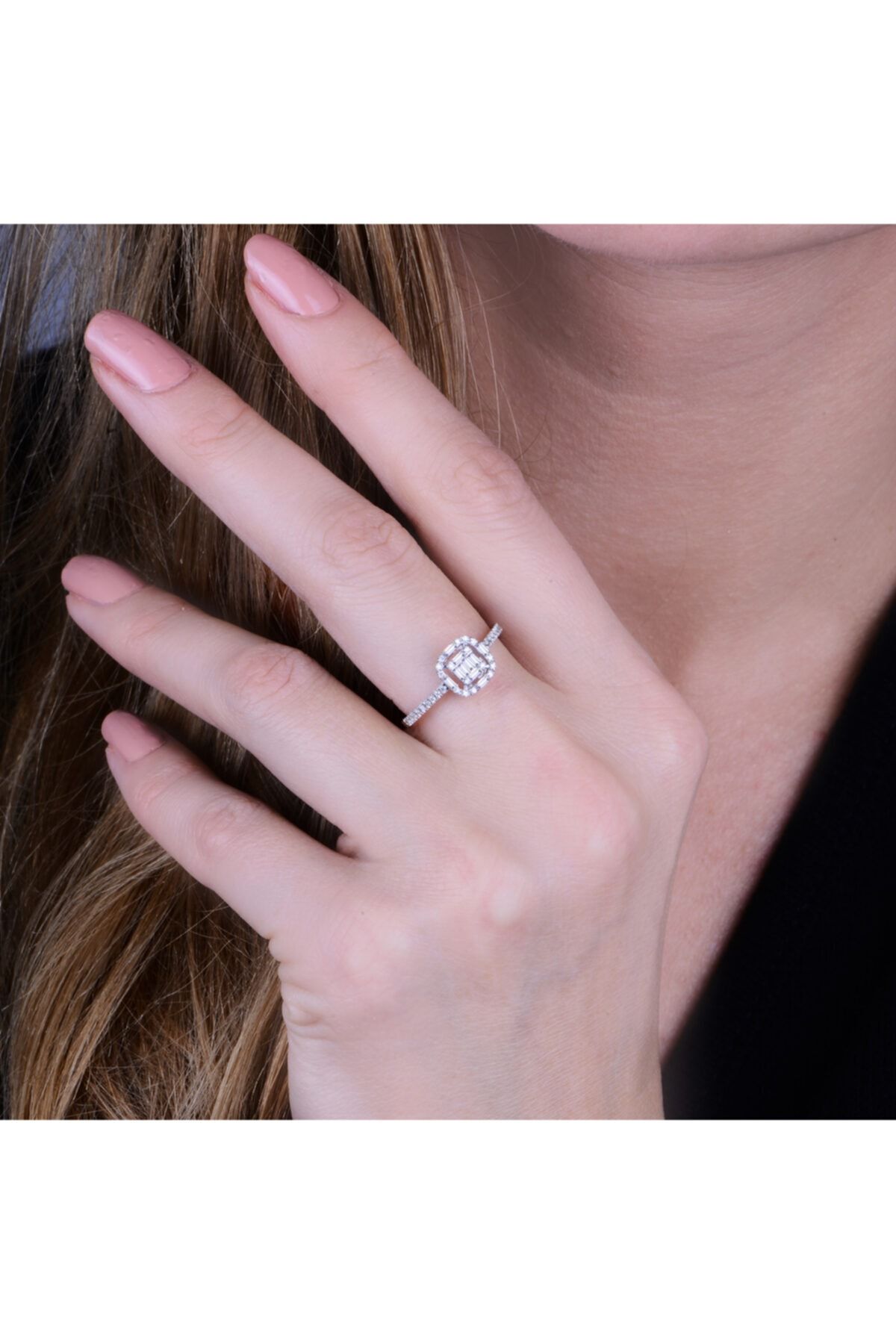 Exen Pırlanta 0,27 Carat F Vs Sı 14k 1,55 gram Pırlanta Baget Yüzük