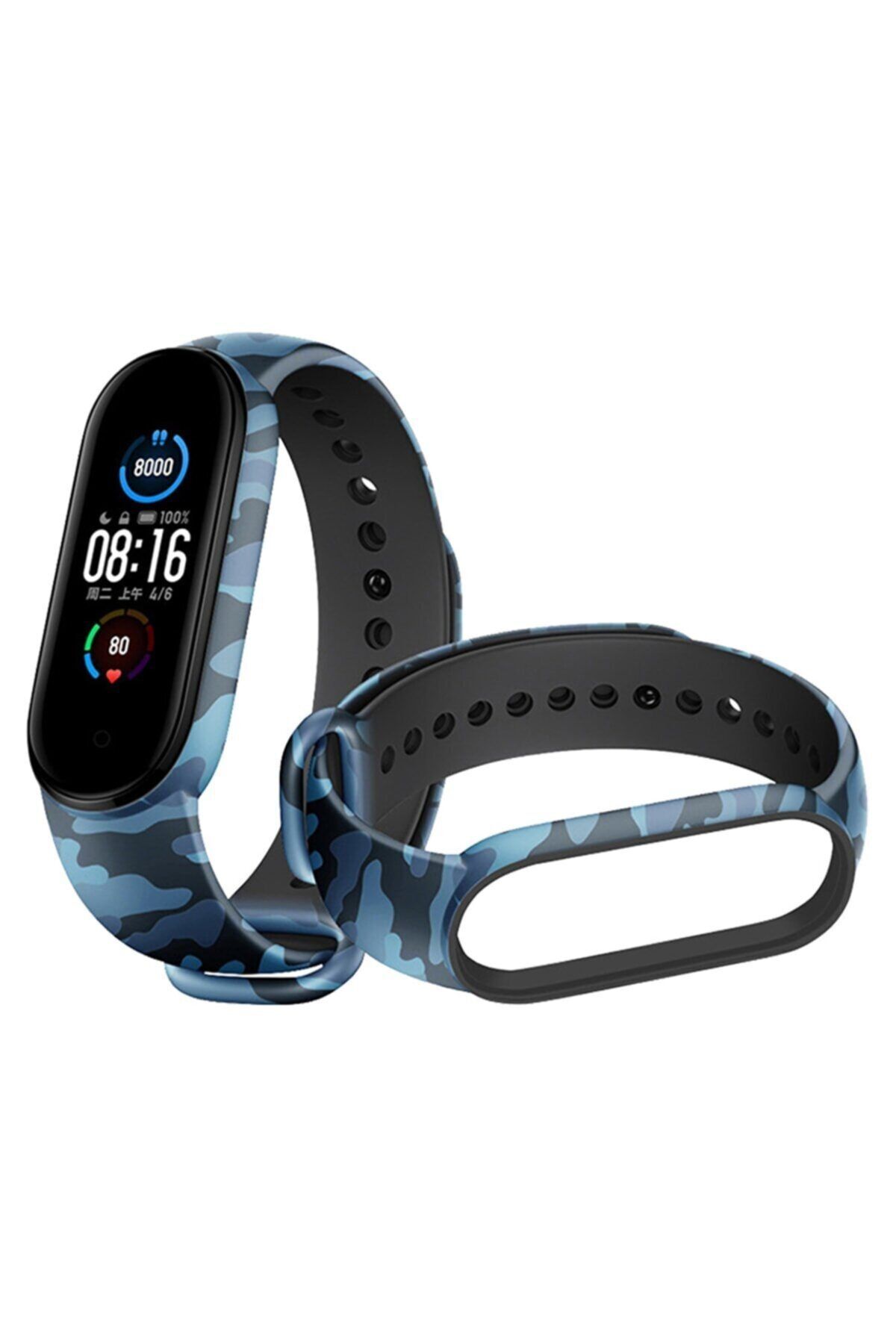 Xiaomi Mi Band 3 / Mi Band 4 Uyumlu Kamuflaj Desenli Silikon Kordon