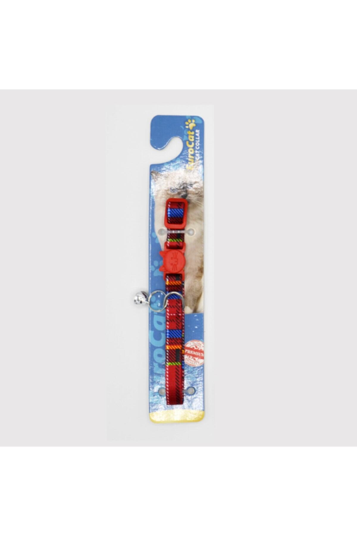 HİLALSHOP Eurocat Kedi Boy. Tas. Kırmızı Ekose 10mm28cm Tek