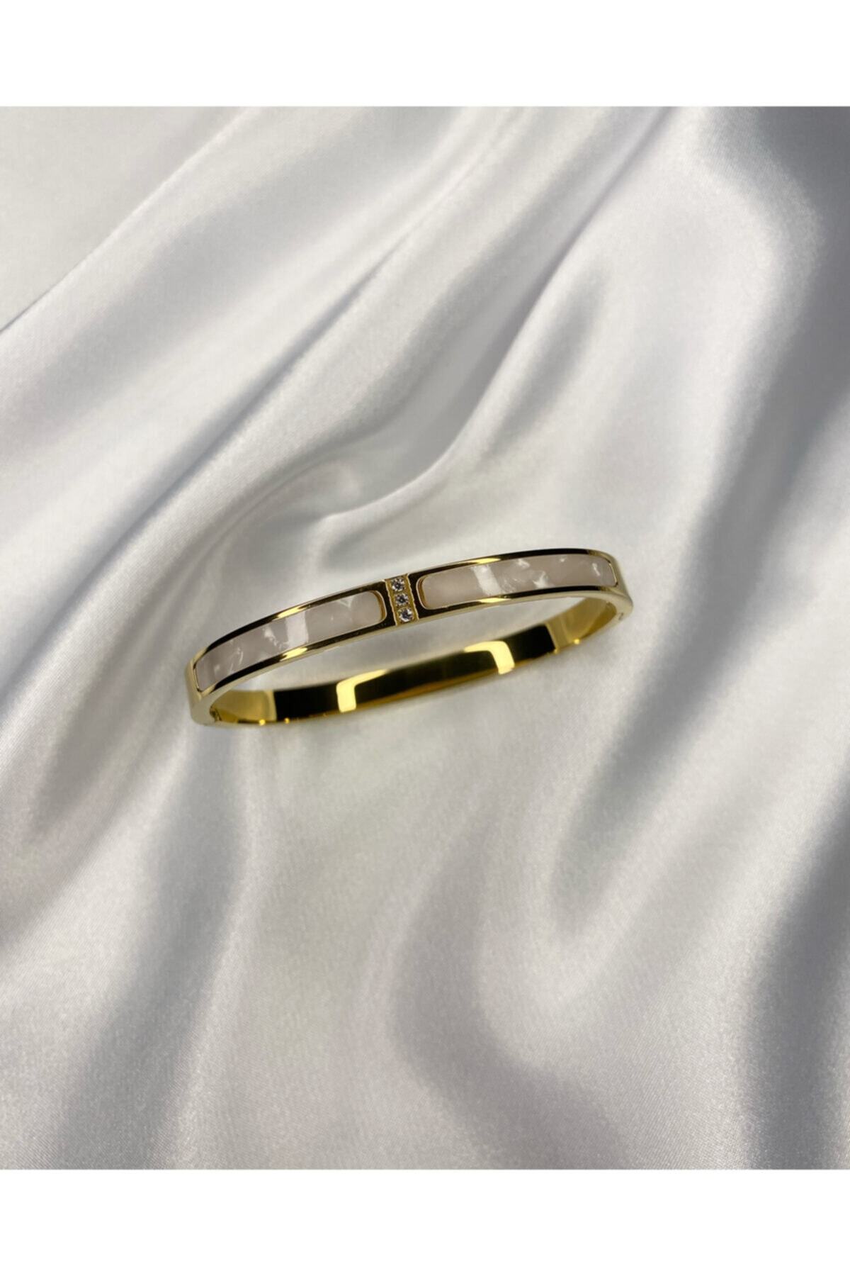 B&S JEWELLERY Şık Tasarım Gold Çelik Kelepçe