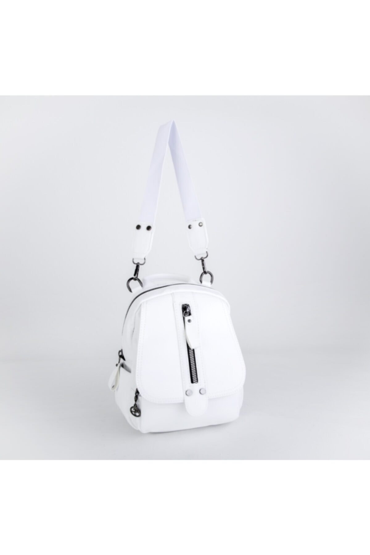 NAS BAG'S Kadın Beyaz Sırt Ve Omuz Çantası Tm1181