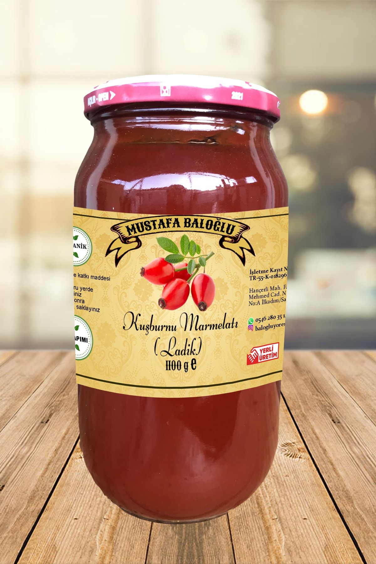 Mustafa Baloğlu Bal Ürünleri Kuşburnu Marmelatı (LADİK) (ORGANİK- EV YAPIMI) 1100 gr