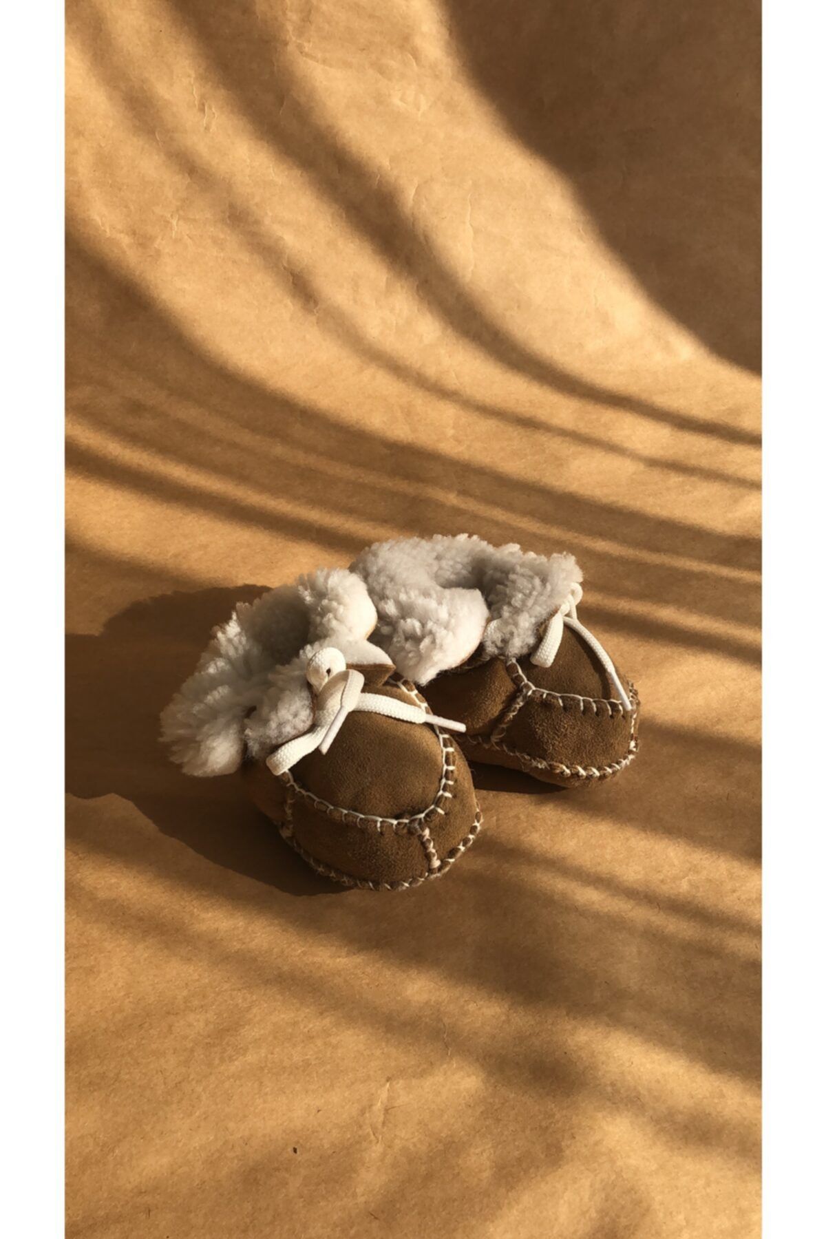 MONİWONDERLAND Hakiki Deri Içi Peluş Bebek Patik