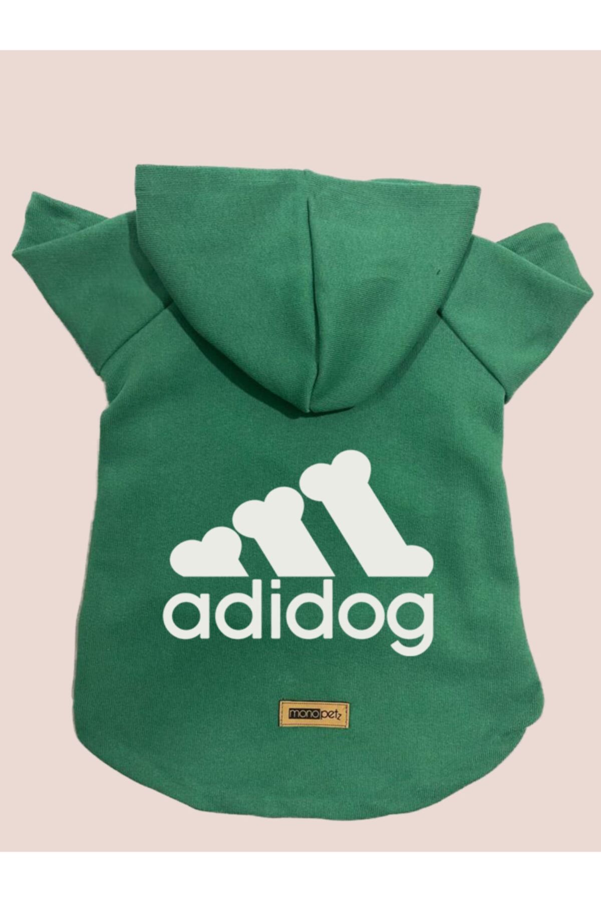 Monopetz Kapişonlu Sweatshirt Köpek Ve Kedi Kıyafeti - Yeşil Adidog - M Beden