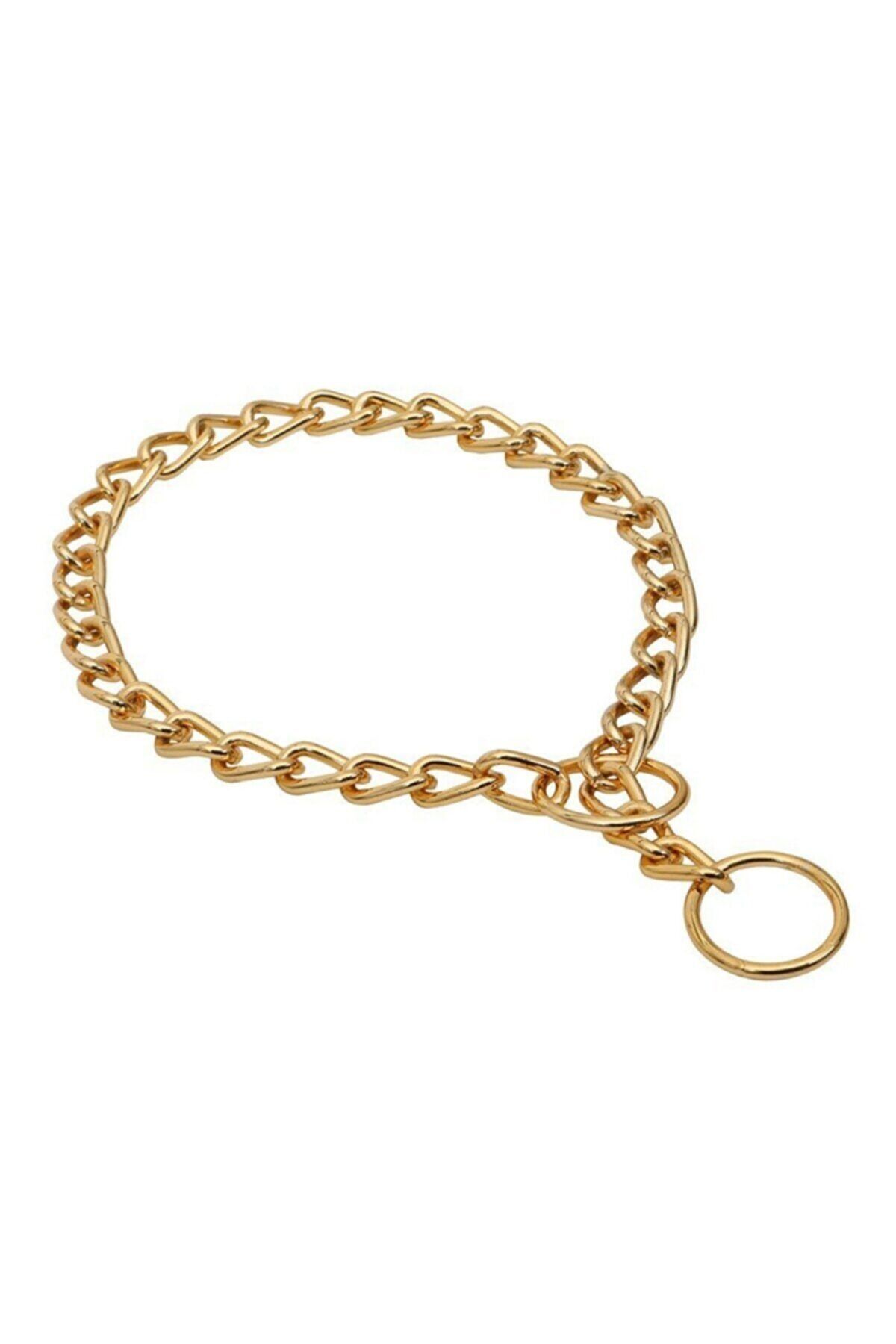 Doggie Zincirli Orta Irk Köpek Boğma Tasması Gold 2,5x35-45 Cm