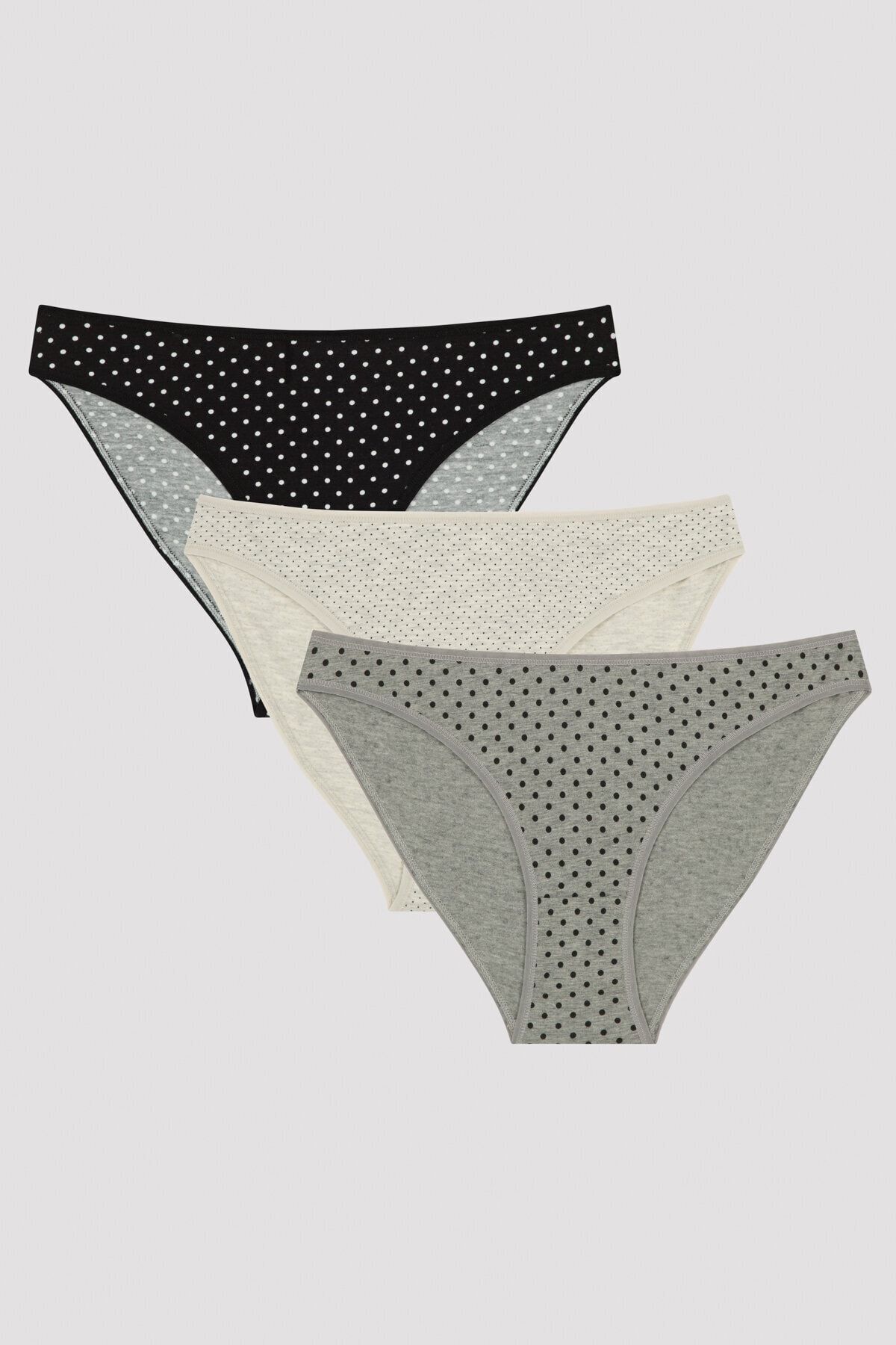 Penti Renkli Dot Print 3'lü Slip Külot