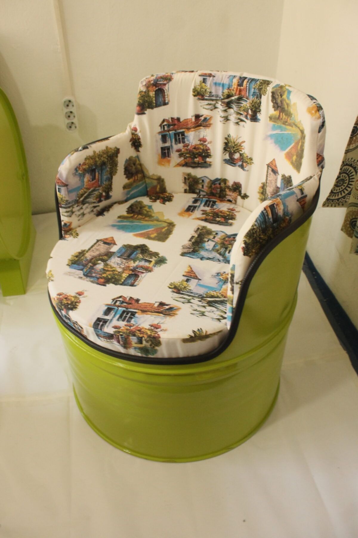 MODA VARİL Tekli Desenli Varil Koltuk