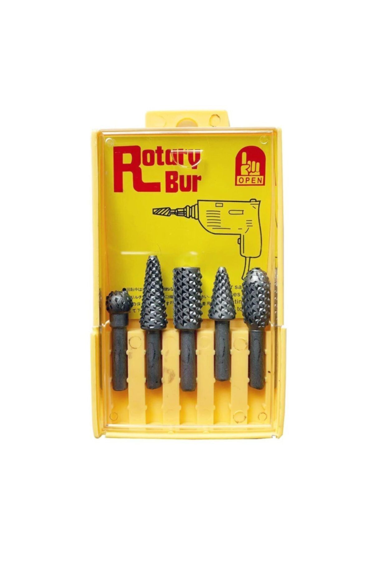 UCDKSHOP Rotary Bur Matkap Uçlu Ağaç Törpüsü 5 Li Takim Oyma Seti