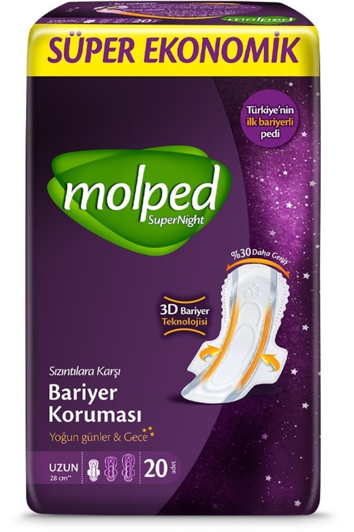 Molped Supernight Yoğun Günler - Gece Uzun 20'li Ped