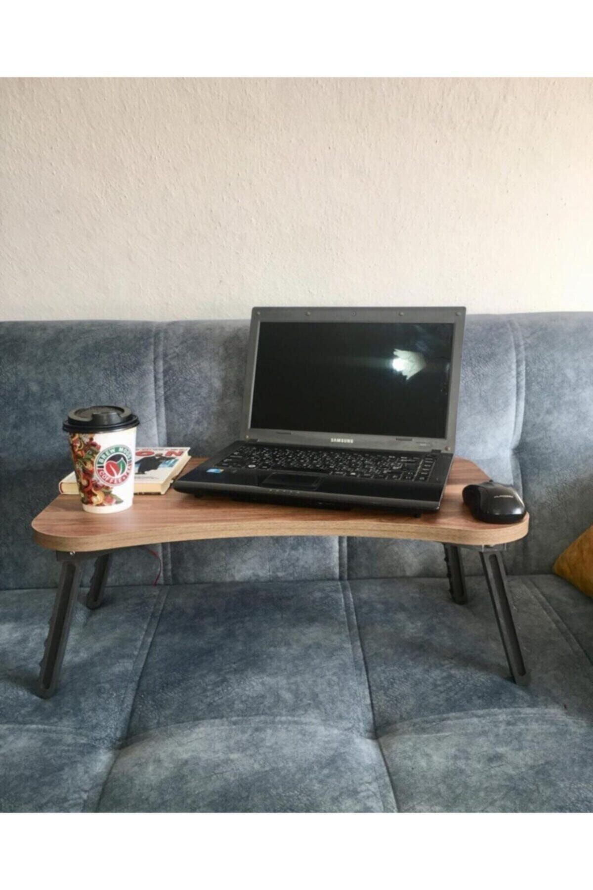 GoringoTicaret Noowa Ceviz Çok Amaçlı Katlanabilir Masa Koltuk Sehpası
