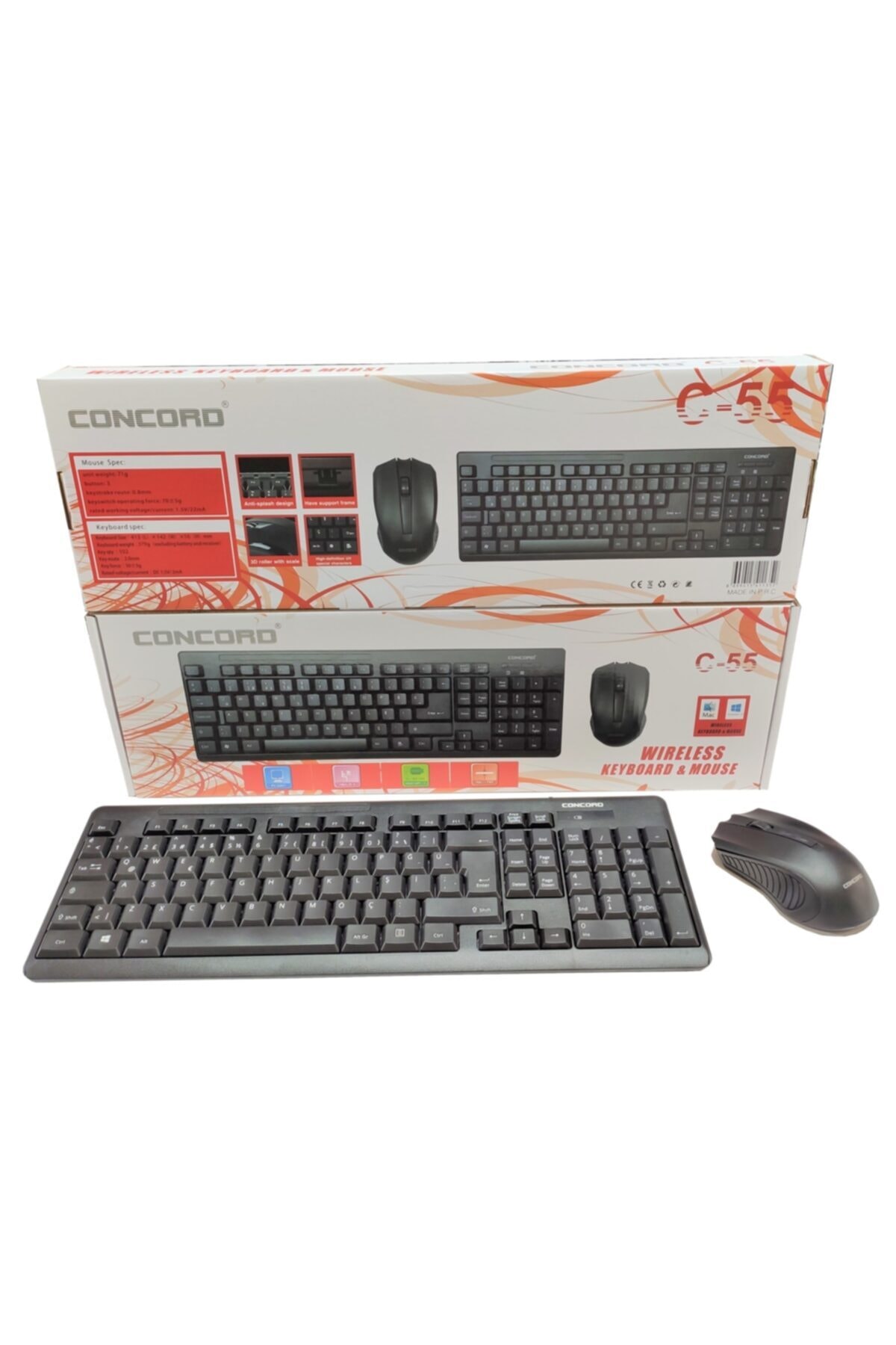 HESAPLIJET Wireless Standart Mouse Ve Klavye Concord C55