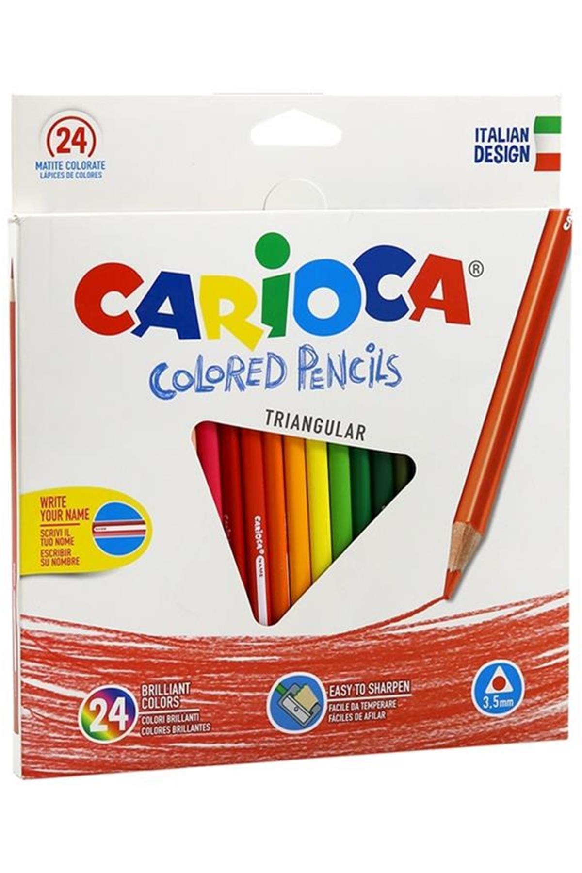 CARIOCA 24 Renk Üçgen Kuru Boya Kalemi 42516