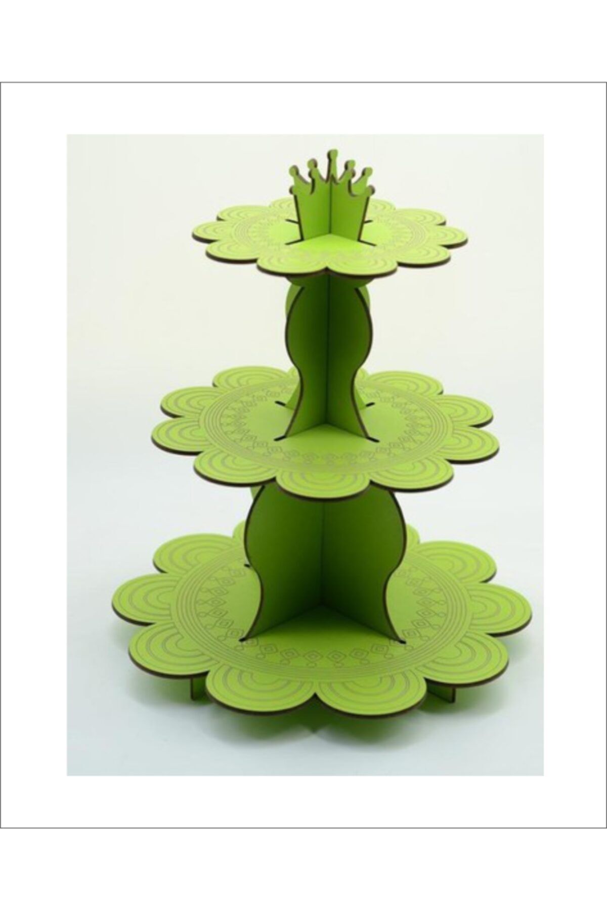 Halay Kına Fıstık Yeşili Renk Ahşap Cupcake Standı Kek Standı 1 Adet