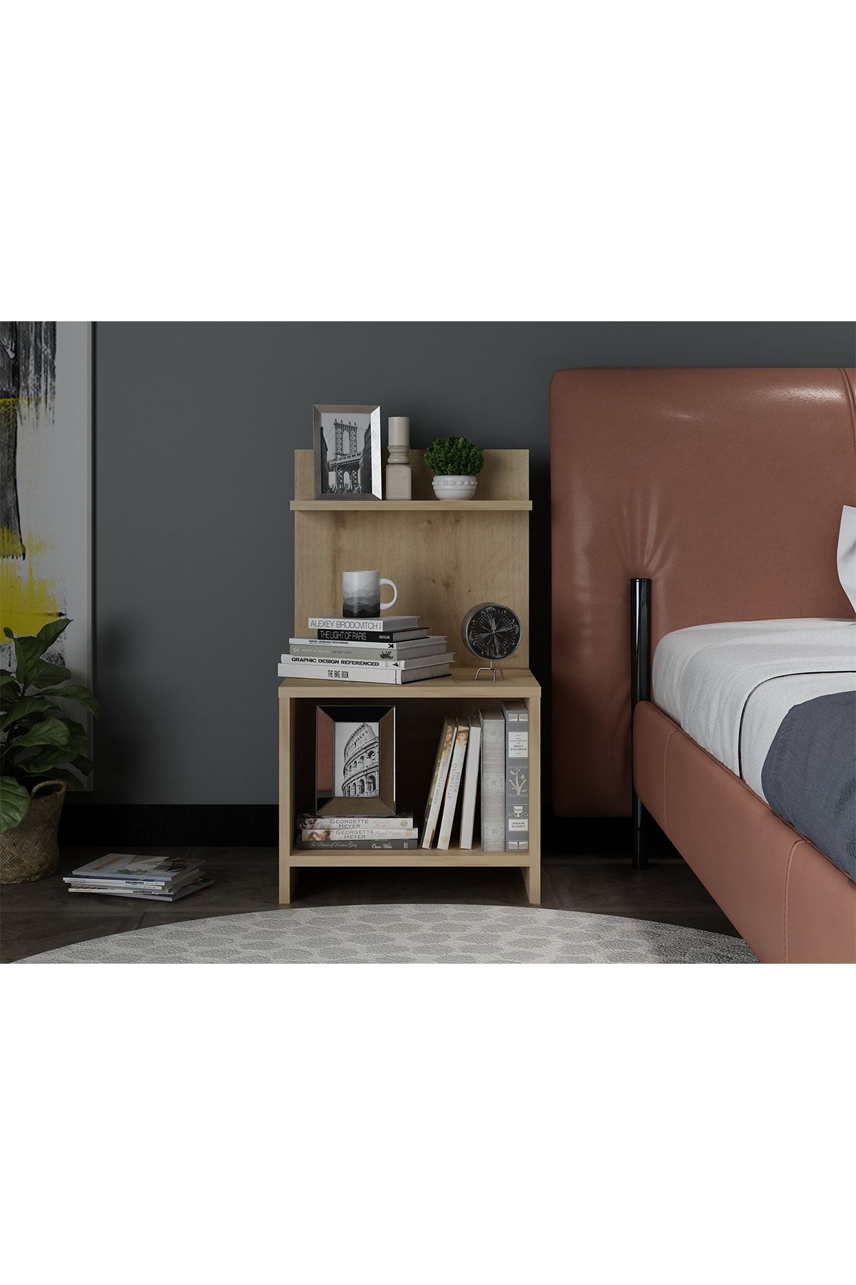 Sanal Mobilya Lara Komodin Safir Meşe- 16