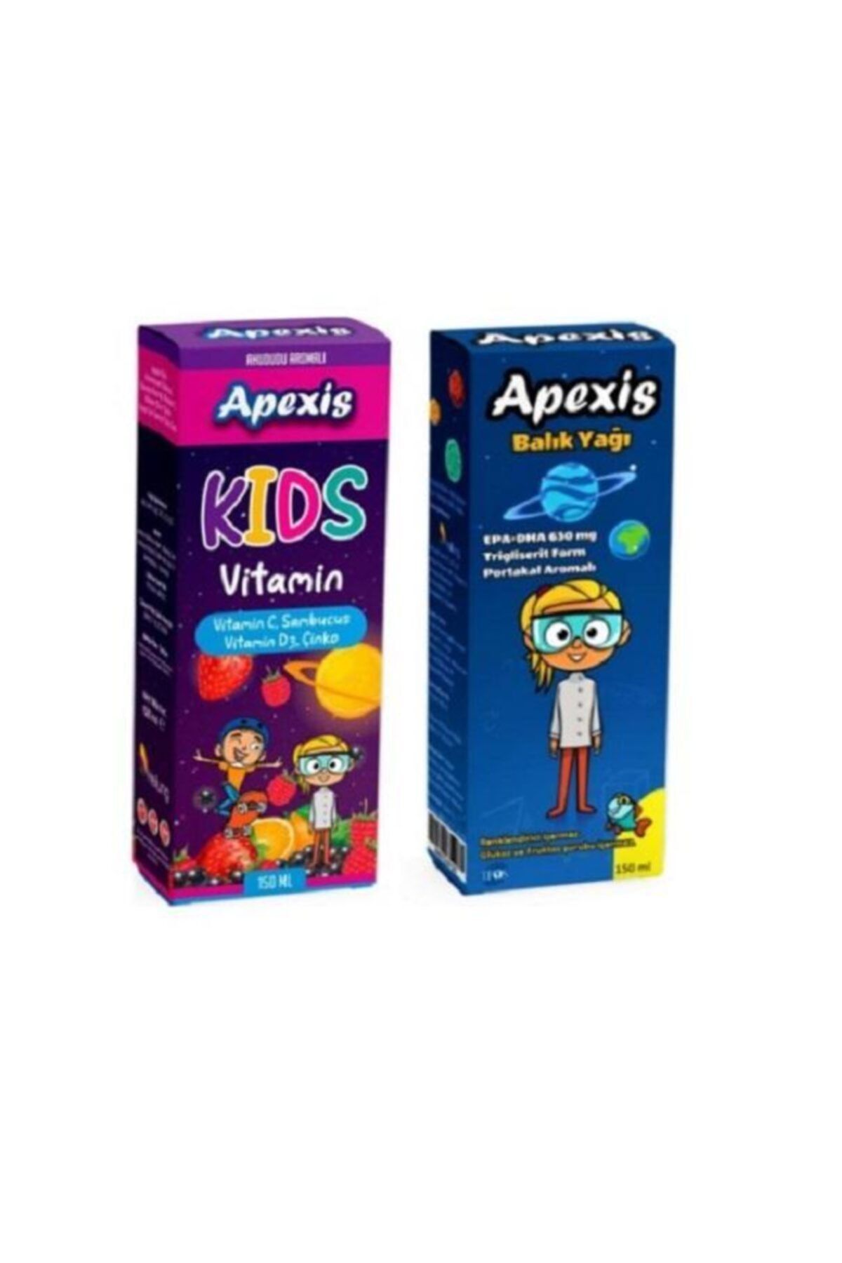 Apexis Balık Yağı 150 Ml + Kids Vitamin Sambucus 150 Ml