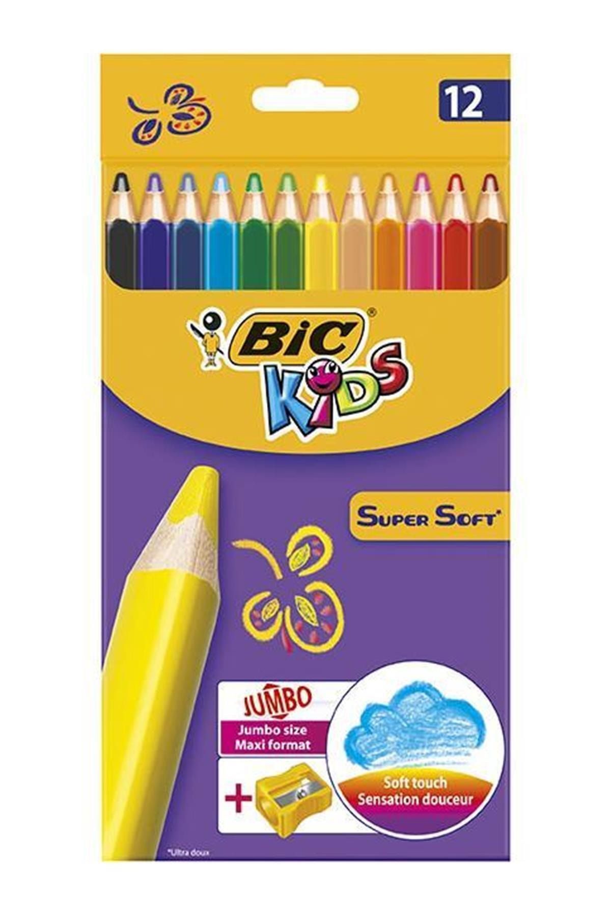 Bic Kids Süper Soft 12 Renk Kuru Boya Kalemi 933960