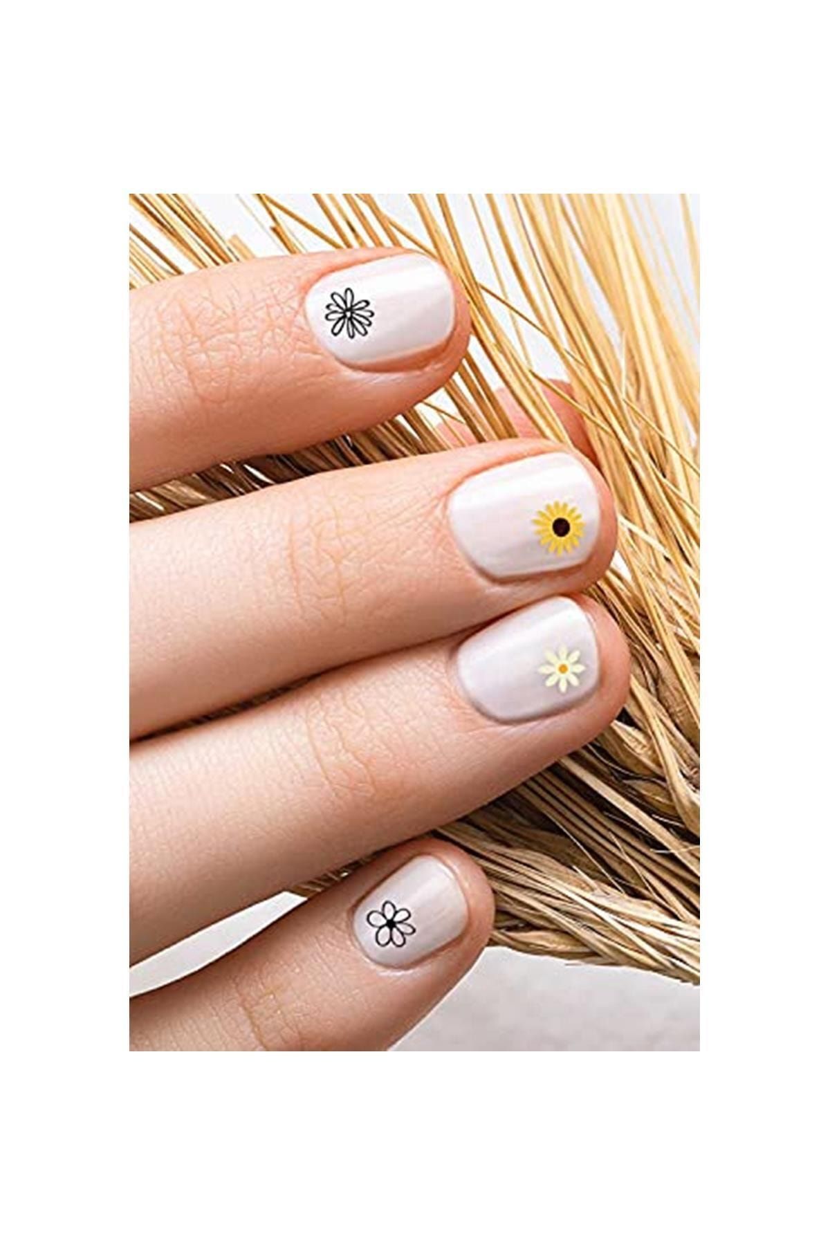 BRCTOPTAN Papatya Tırnak Dövmesi, Tırnak Tattoo, Nail Art, Tırnak Sticker Kategori: Geçici Dövme